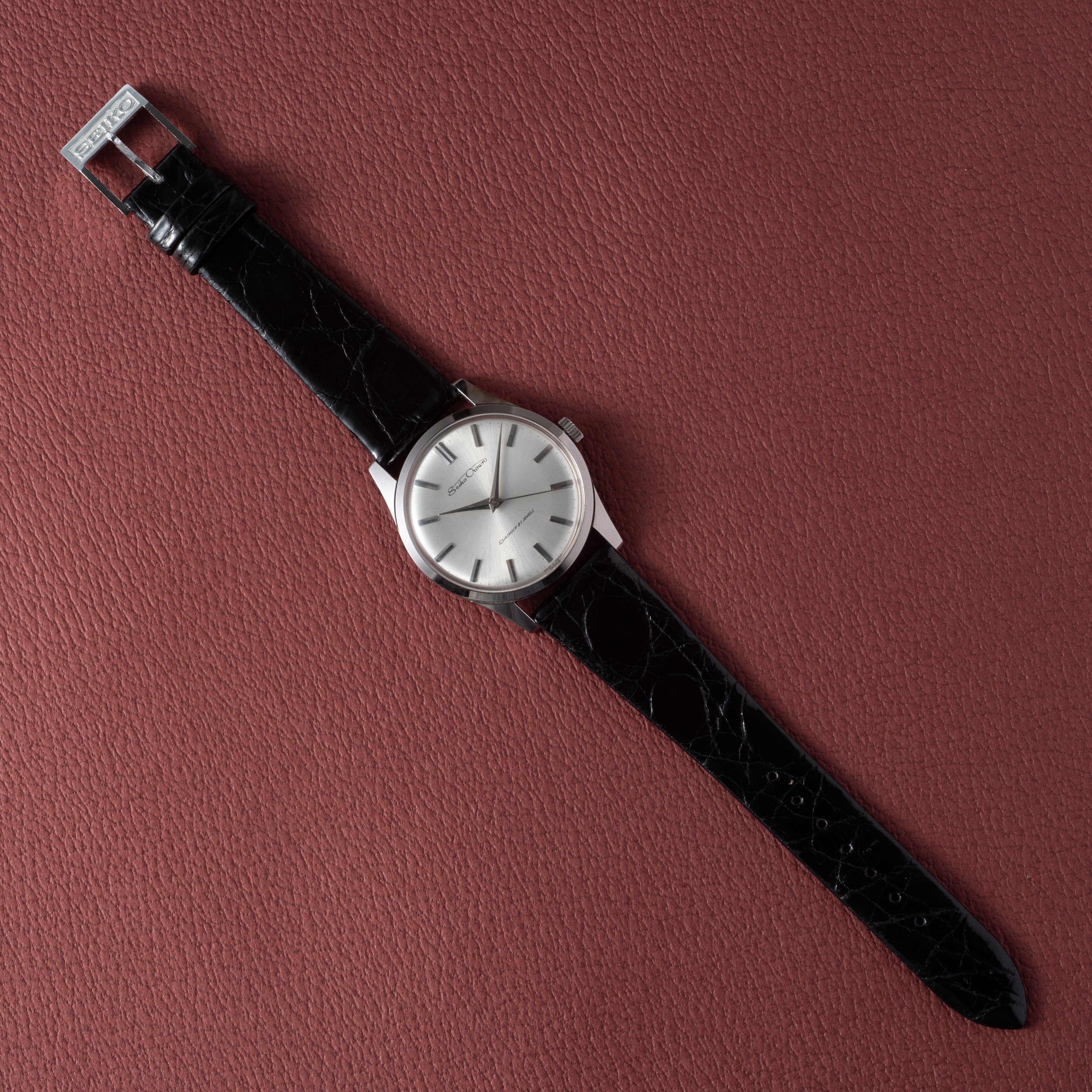 セイコー クラウン 21石 Ref.J14091 未使用品 箱、タグ、純正革ベルト、純正尾錠付き