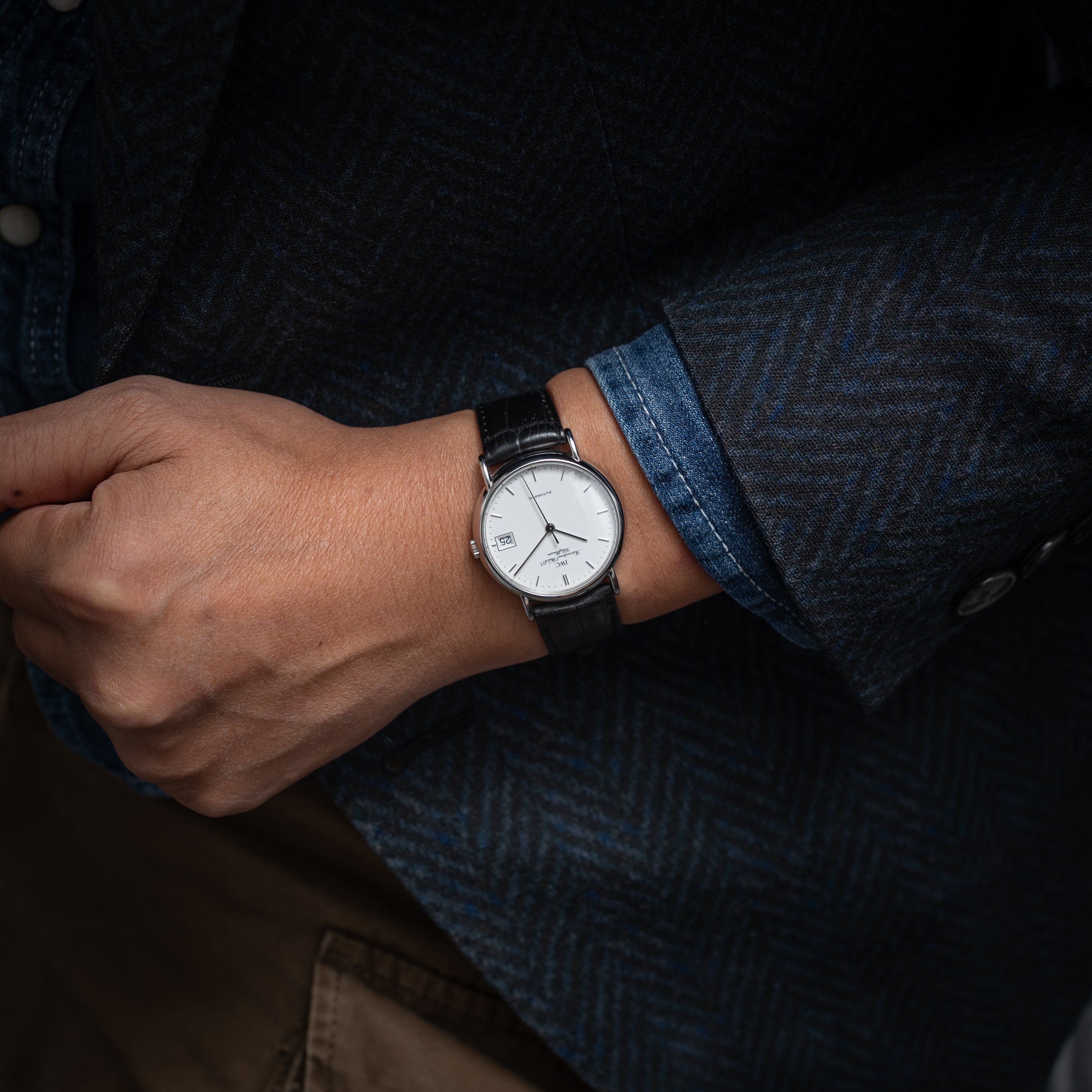 IWC ポートフィノ 2000年製 自動巻 ホワイトエナメルダイヤル 純正尾錠付き 純正革ベルト