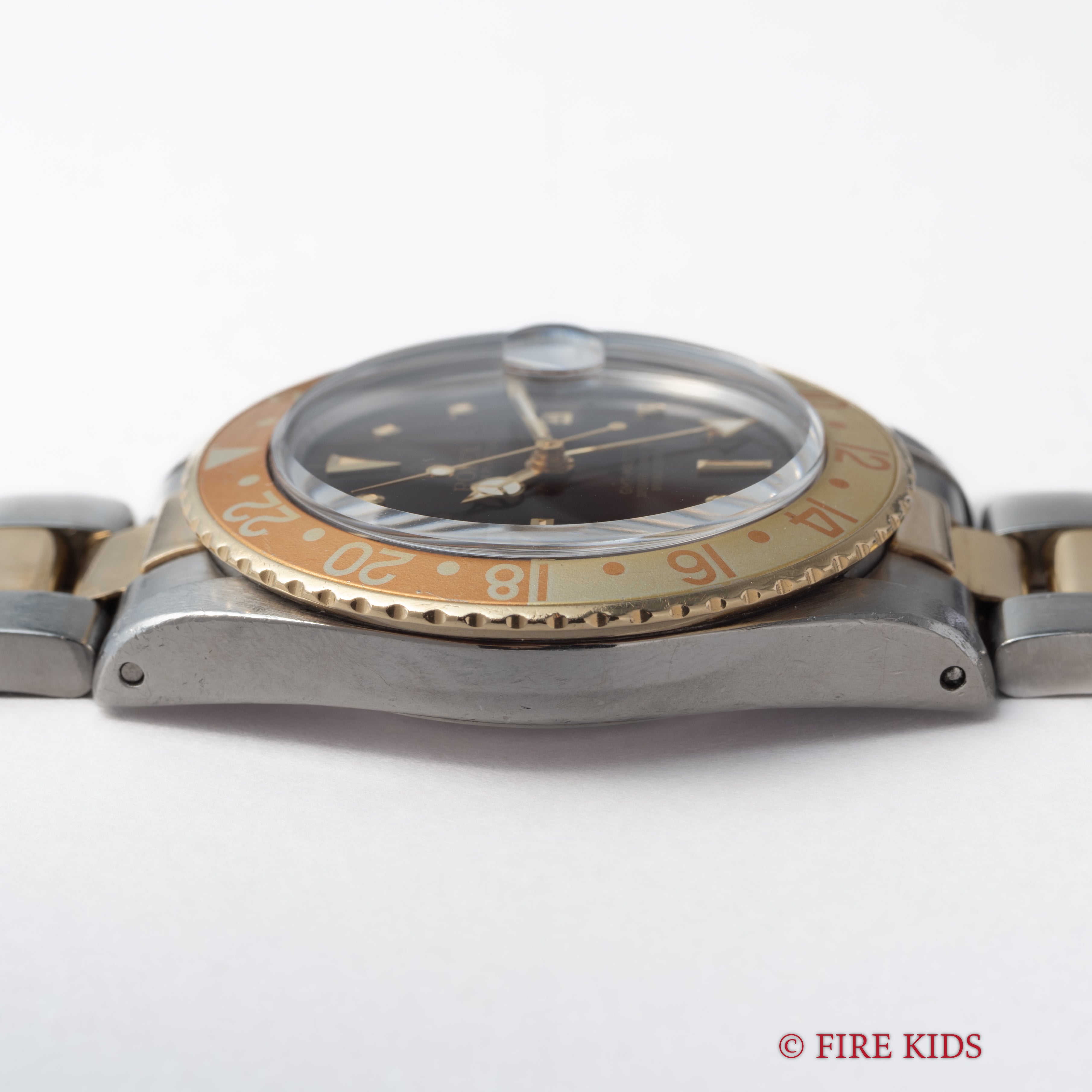 ロレックス 1981年製GMTマスター コンビ 茶ツボ Ref.16753 ルートビア 3連コンビオイスターブレス