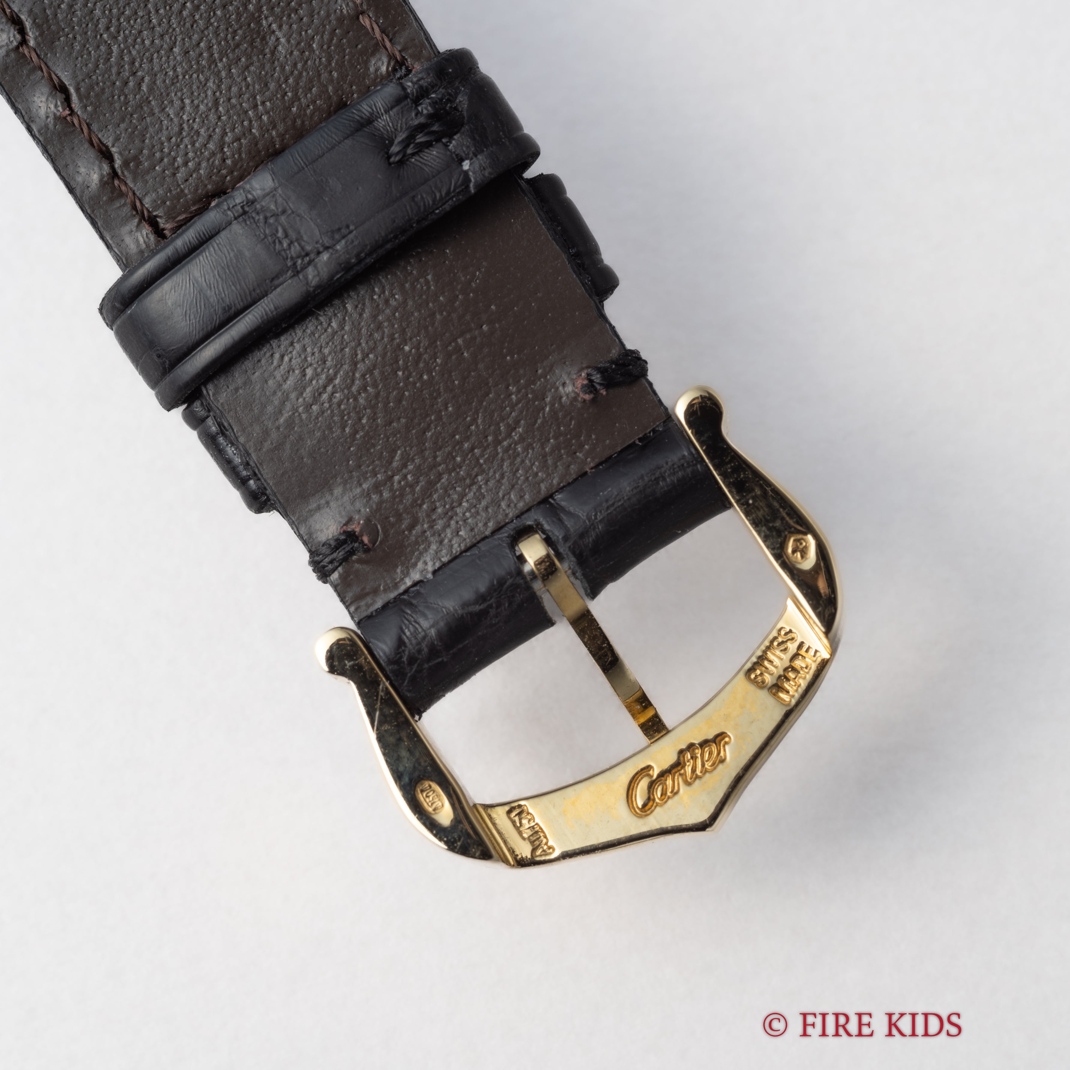 カルティエ 18金無垢サントスデュモン LMサイズ 1980年代製 手巻 PARISダイヤル 18KYG純正尾錠