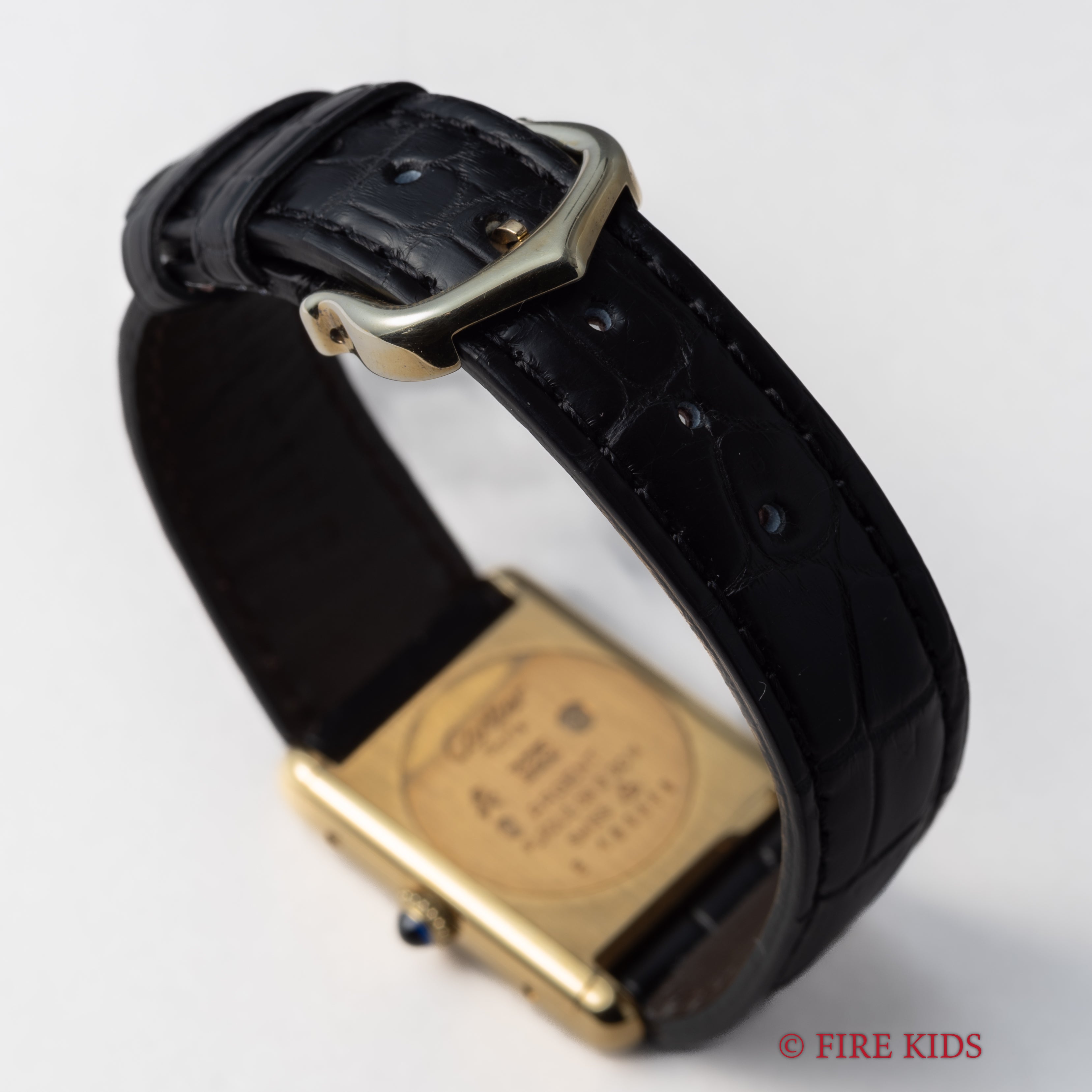 カルティエ マストタンク 1980年代製 LMサイズ ブラックローマンダイヤル 手巻 純正尾錠 箱ギャラ付