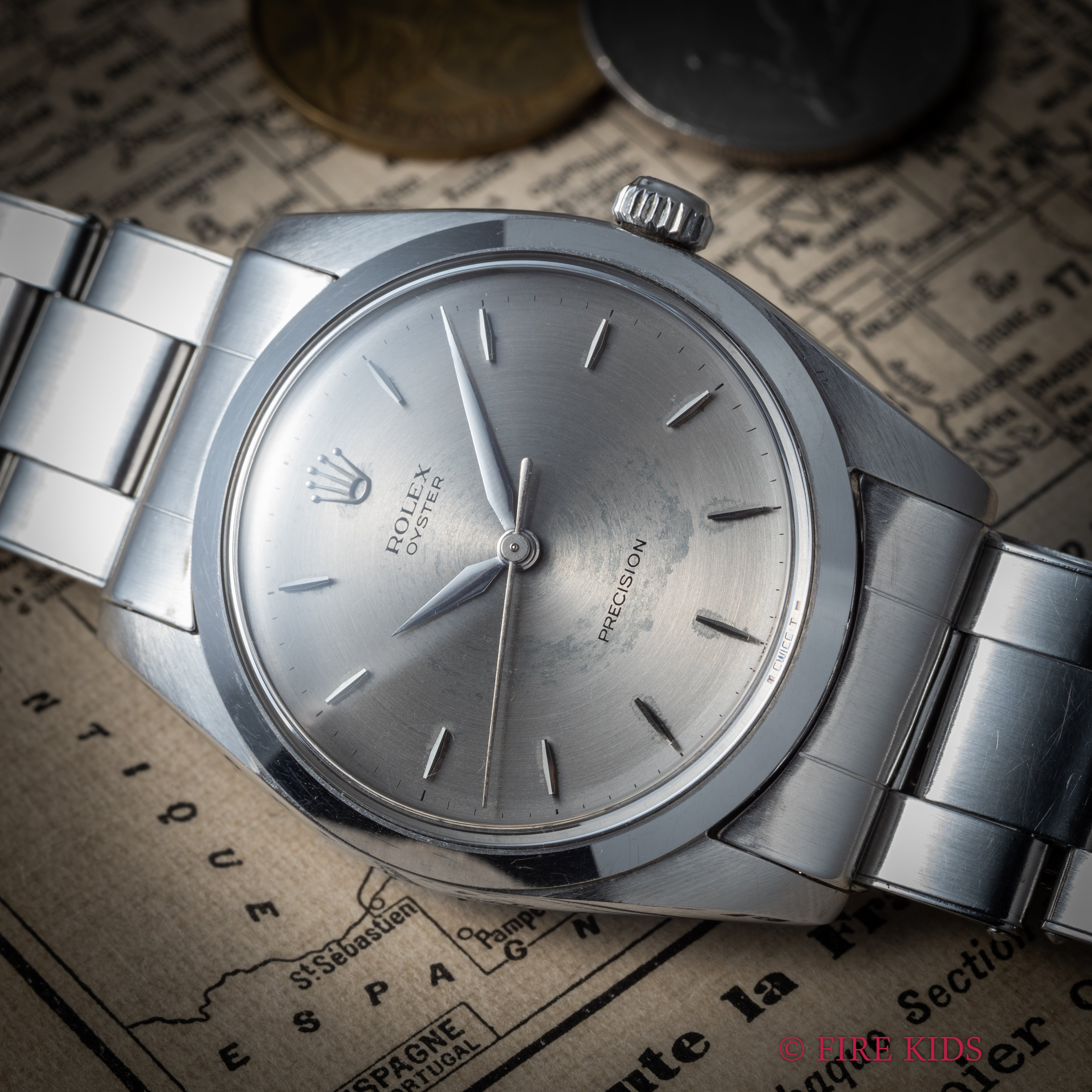 ロレックス オイスター 1964年製 ビッグケース 手巻き Ref.6424 グレーダイヤル