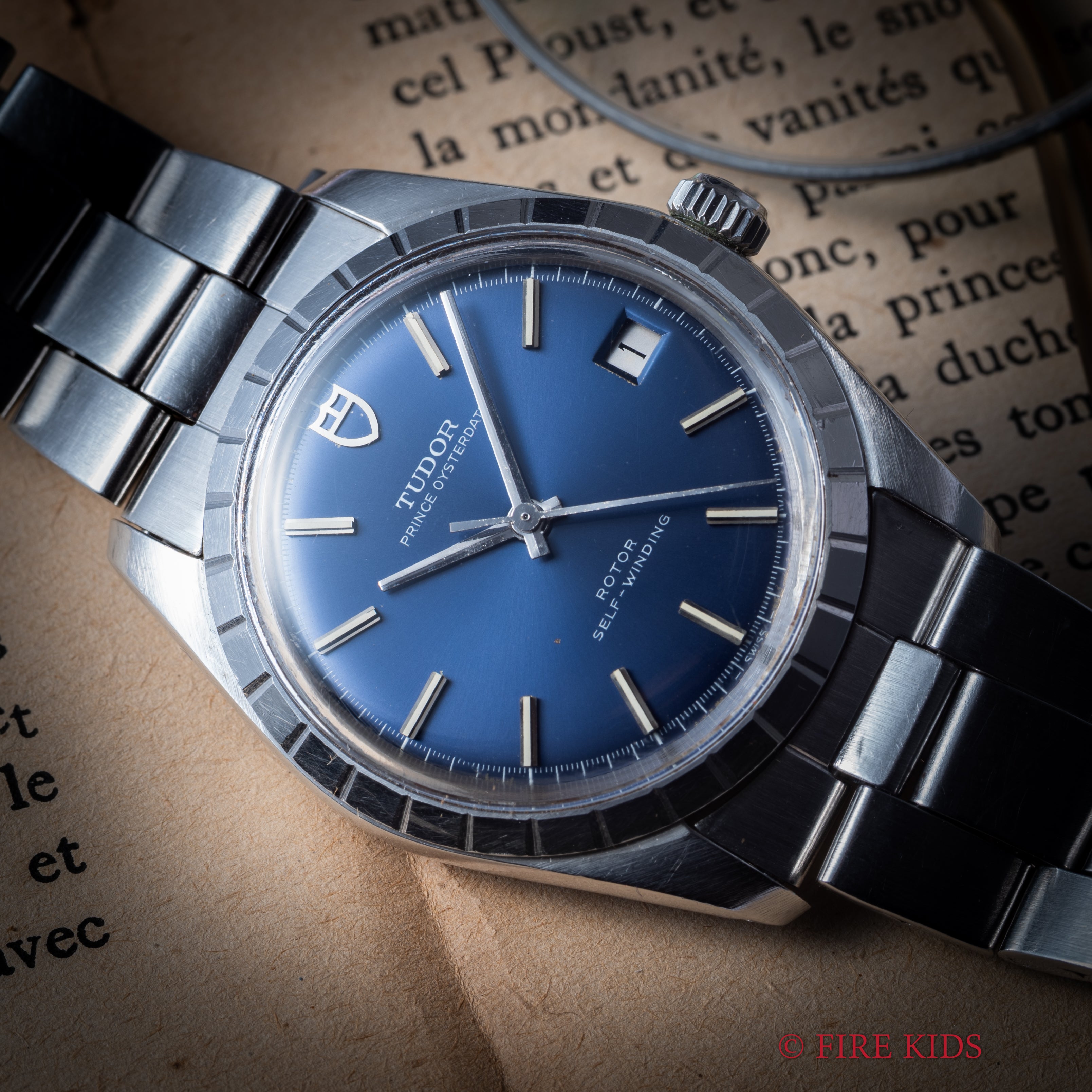 チューダー プリンスオイスターデイト ブルー 1968年製 自動巻き ロレックス純正巻きブレス