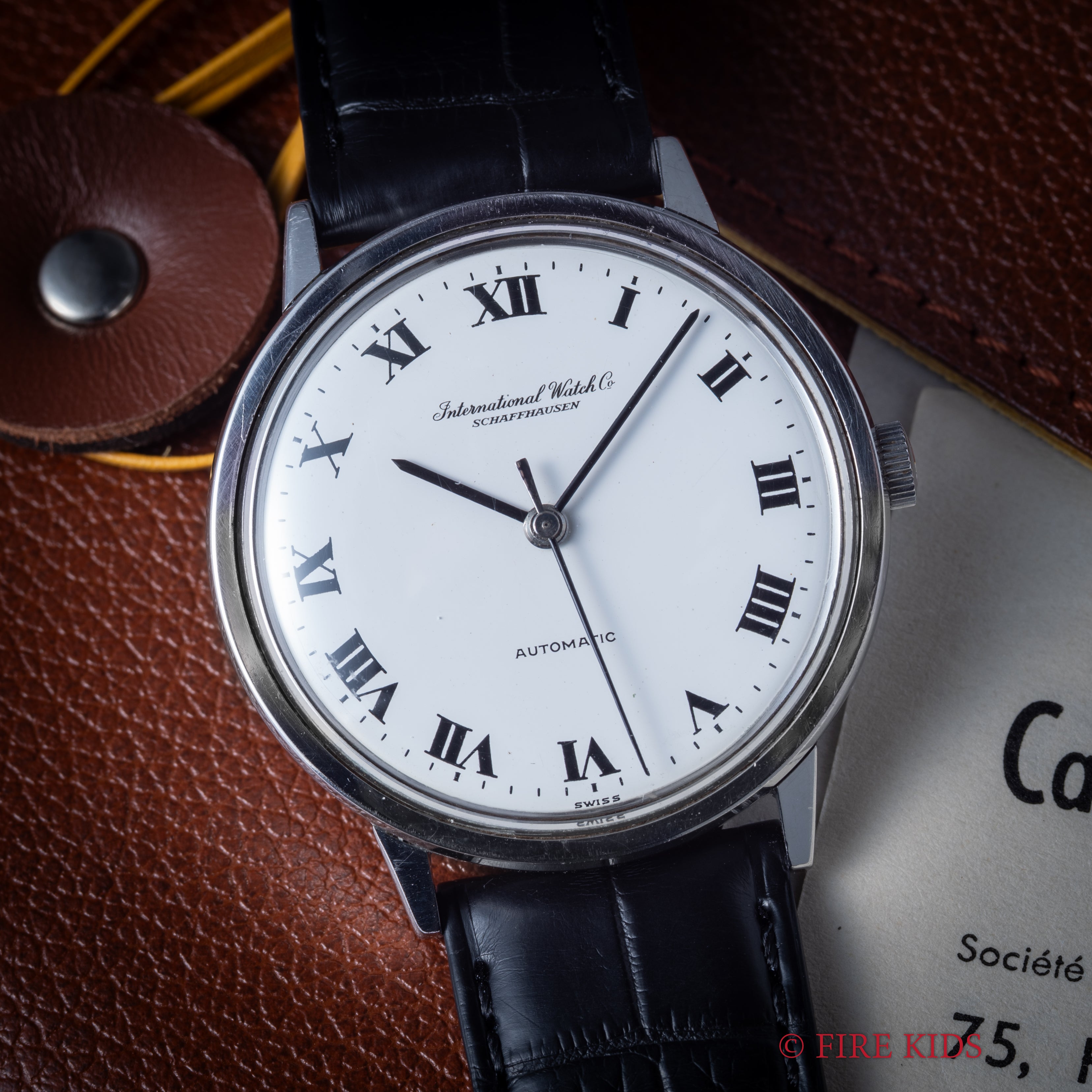 IWC ラウンドモデル オートマチック ホワイトローマンダイヤル 1969年製 お魚リューズ