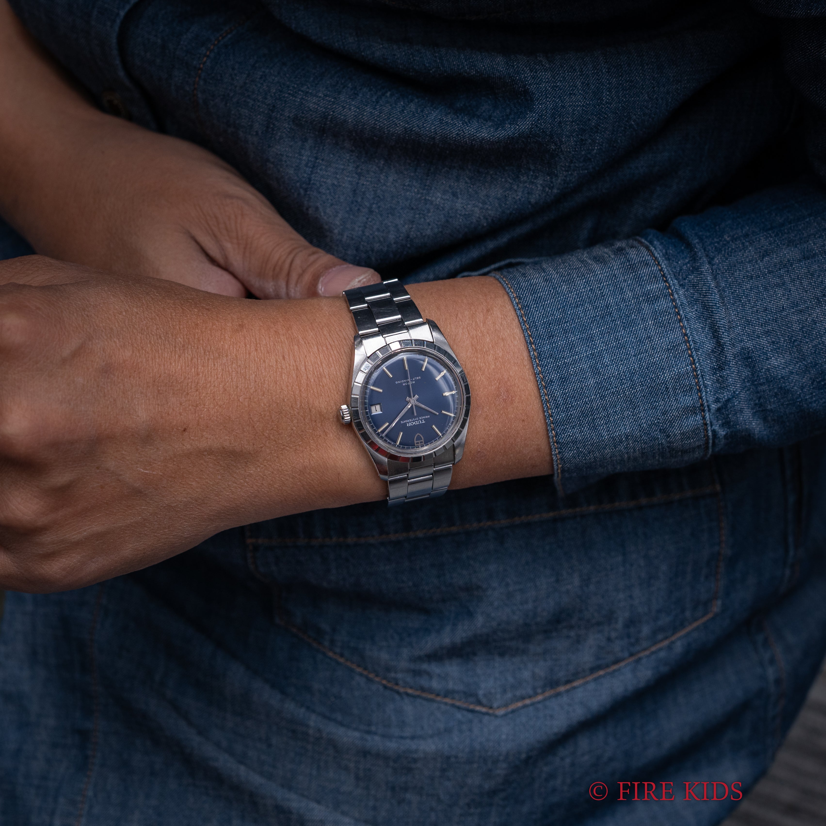 チューダー プリンスオイスターデイト ブルー 1968年製 自動巻き ロレックス純正巻きブレス