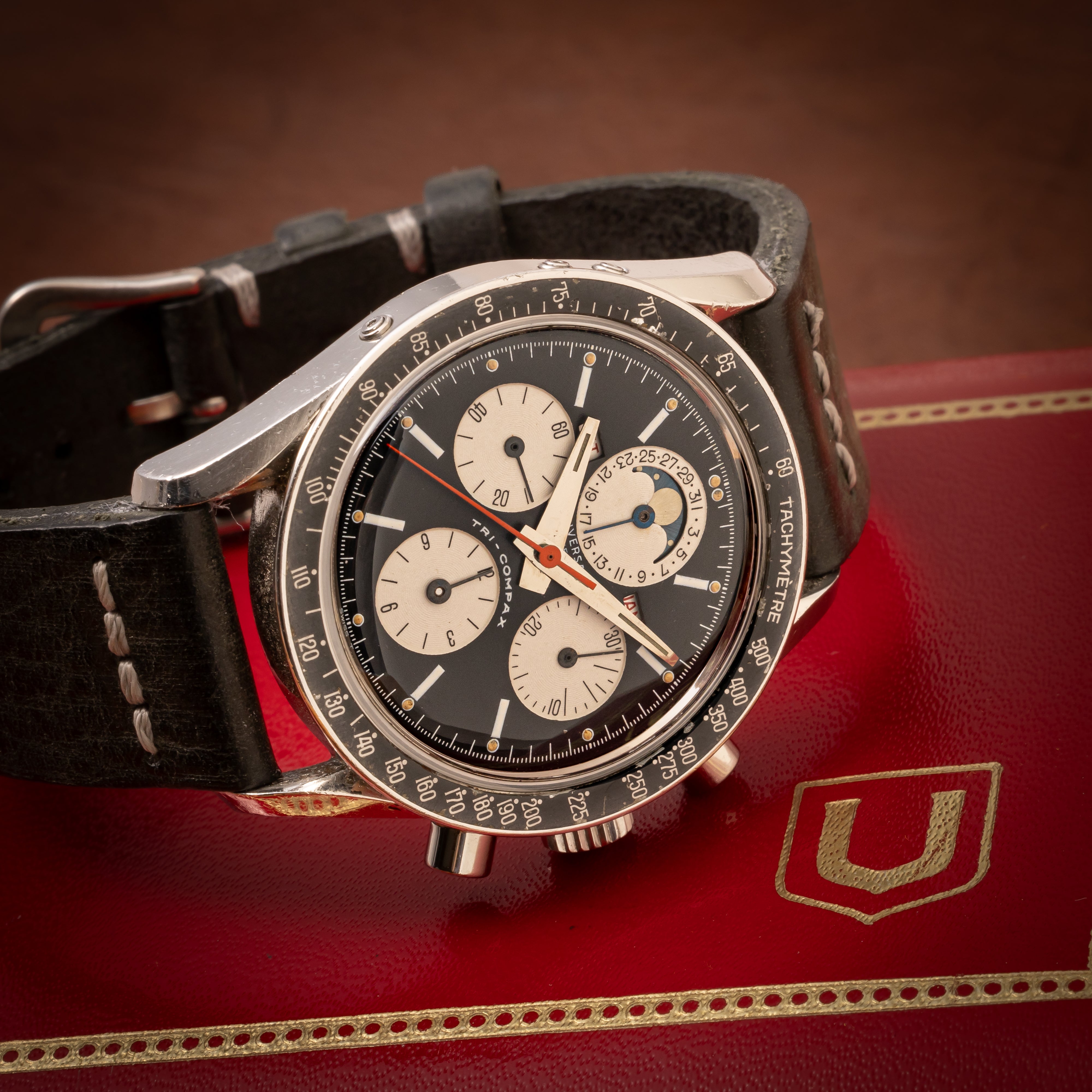 ユニバーサルジュネーブ TRI-COMPAX Evil Clapton トリコンパックス 箱付き1960年代製 Ref.881101/02