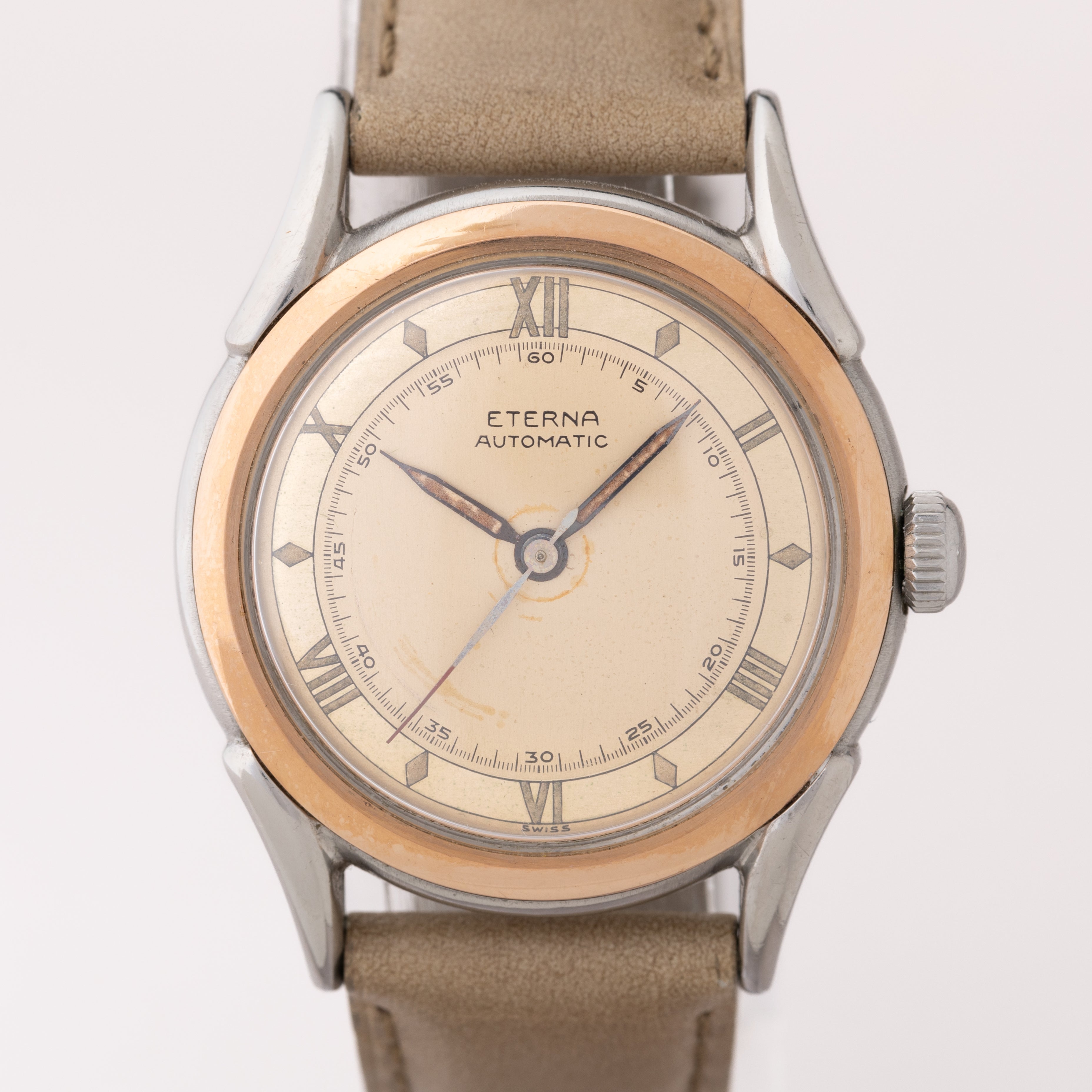 エテルナ オートマチック 1940年代 ツートンダイヤル ピンクゴールド×ステンレス コンビ