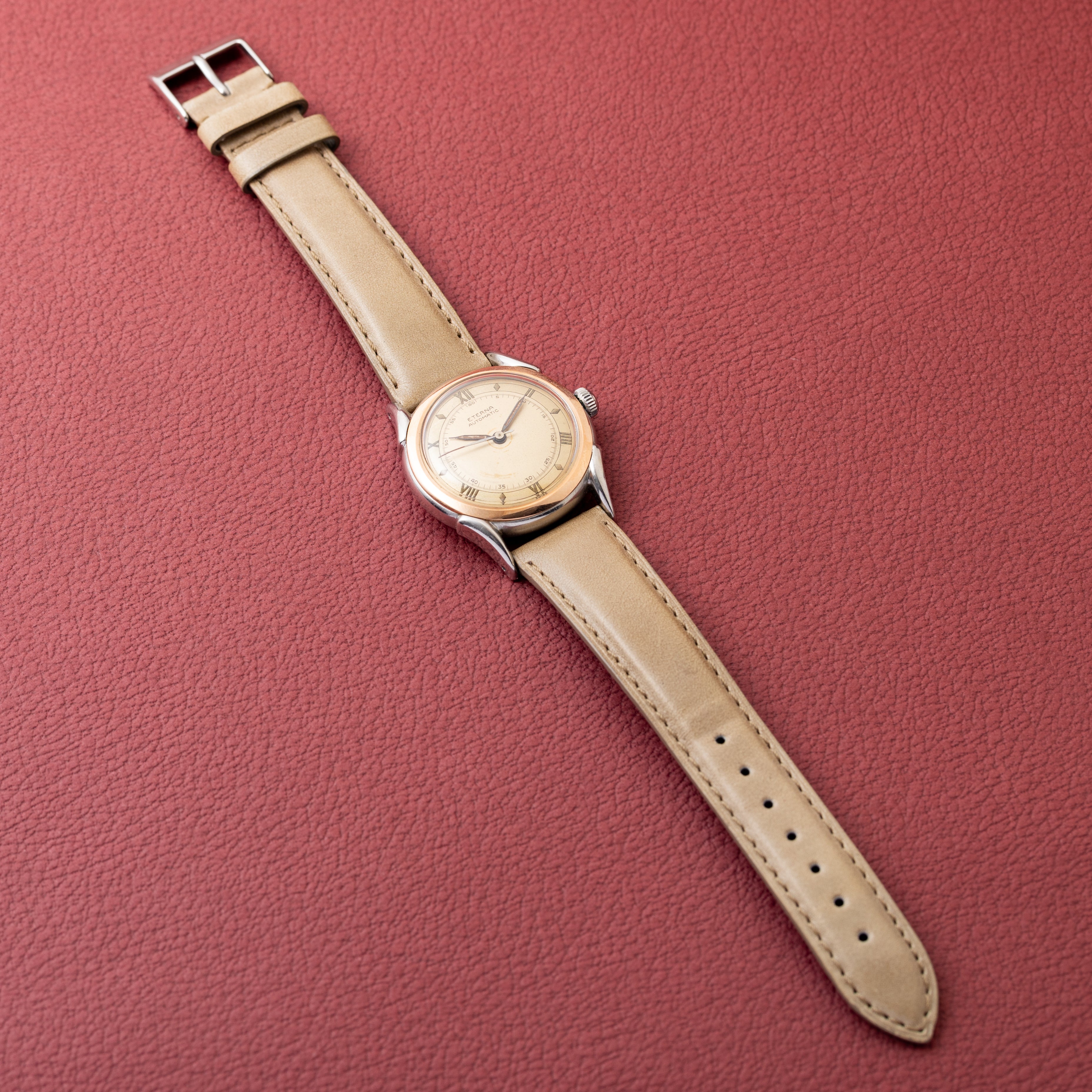 エテルナ オートマチック 1940年代 ツートンダイヤル ピンクゴールド×ステンレス コンビ