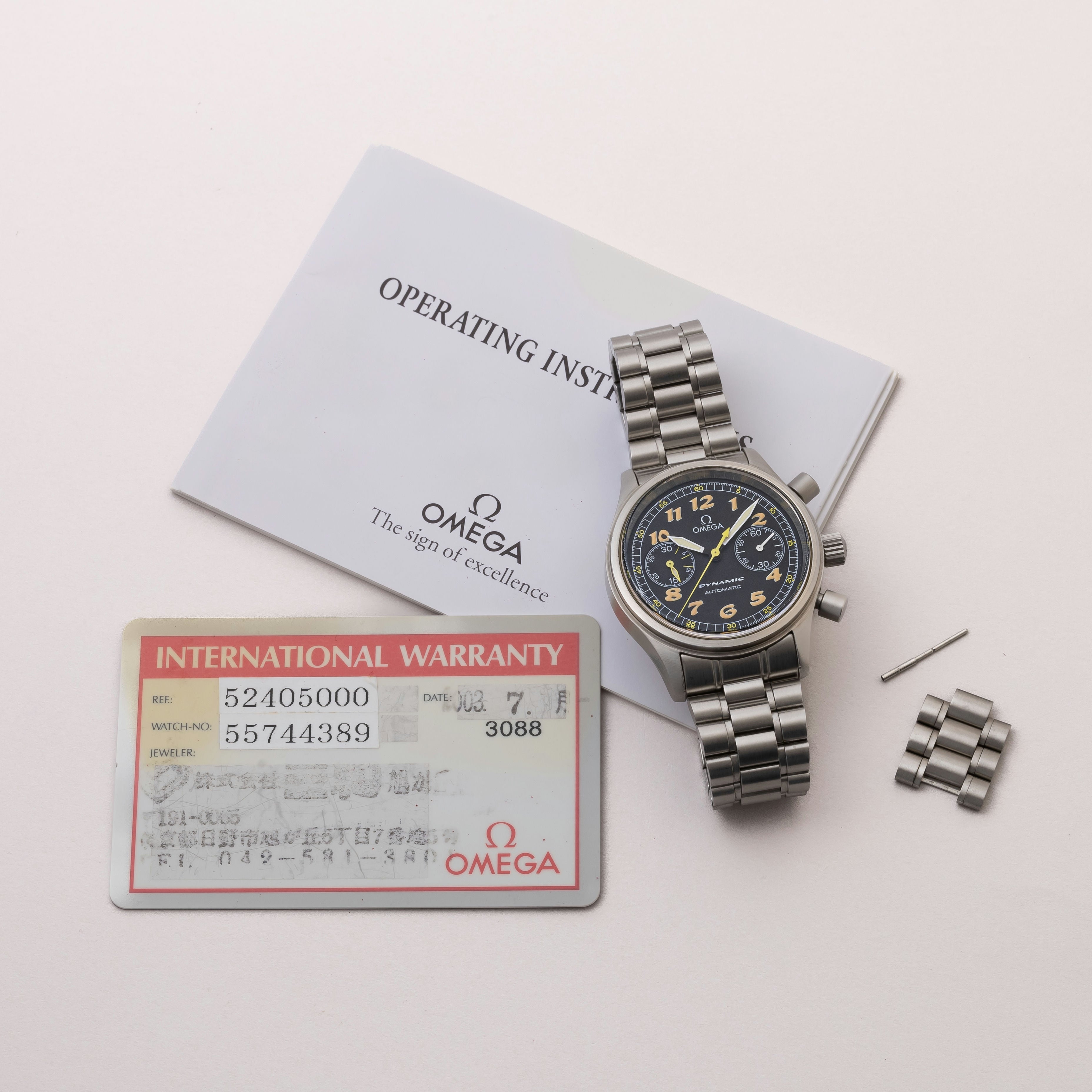 オメガ ダイナミック 自動巻きクロノグラフ 1995~97年製 純正ブレス