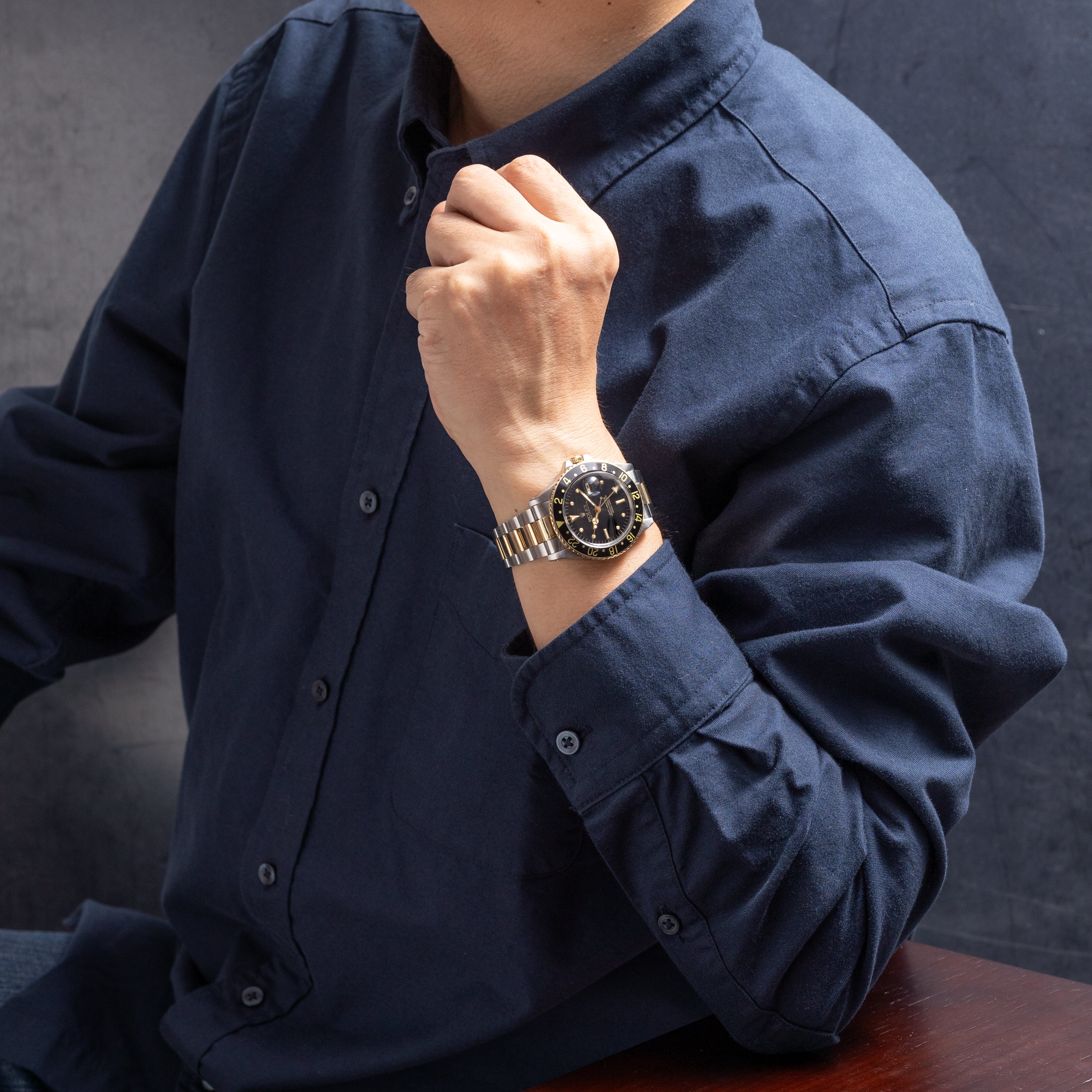 ロレックス GMTマスターコンビ 黒ツボ 1979年製 Ref.16753 オイスター3連ブレス