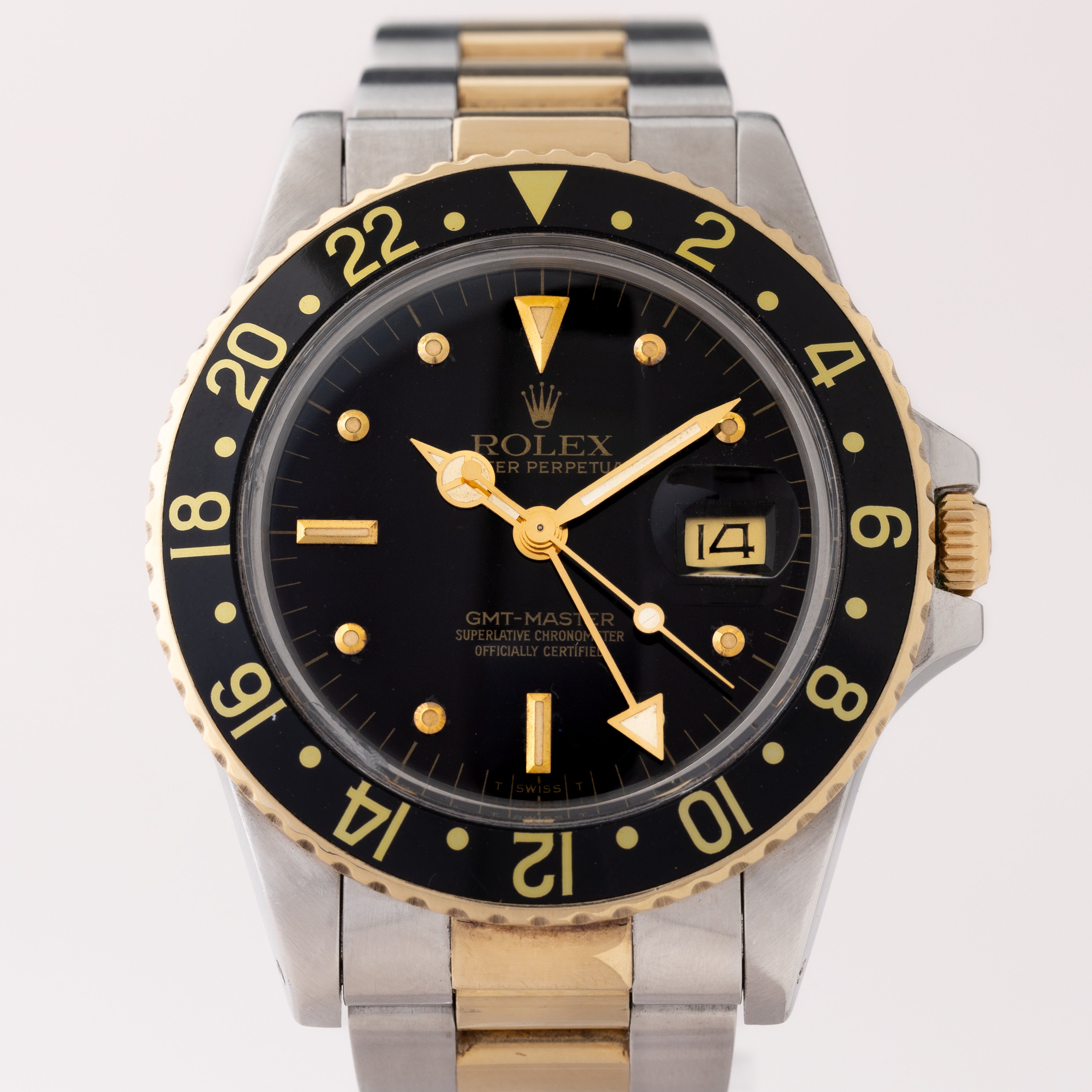 ロレックス GMTマスターコンビ 黒ツボ 1979年製 Ref.16753 オイスター3連ブレス