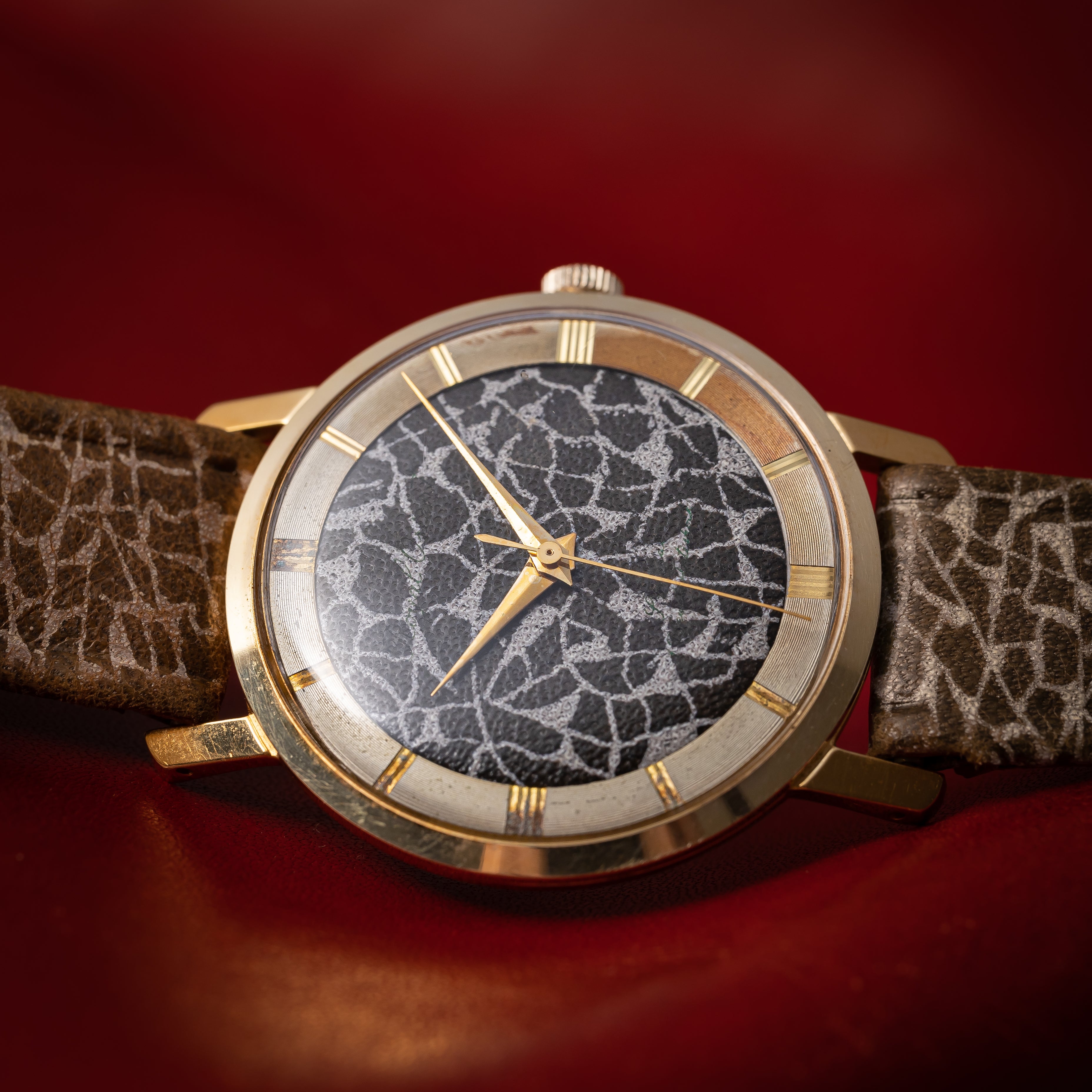 ロイヤルオリエント キリン模様文字盤 1960年代 純正革ベルト付き