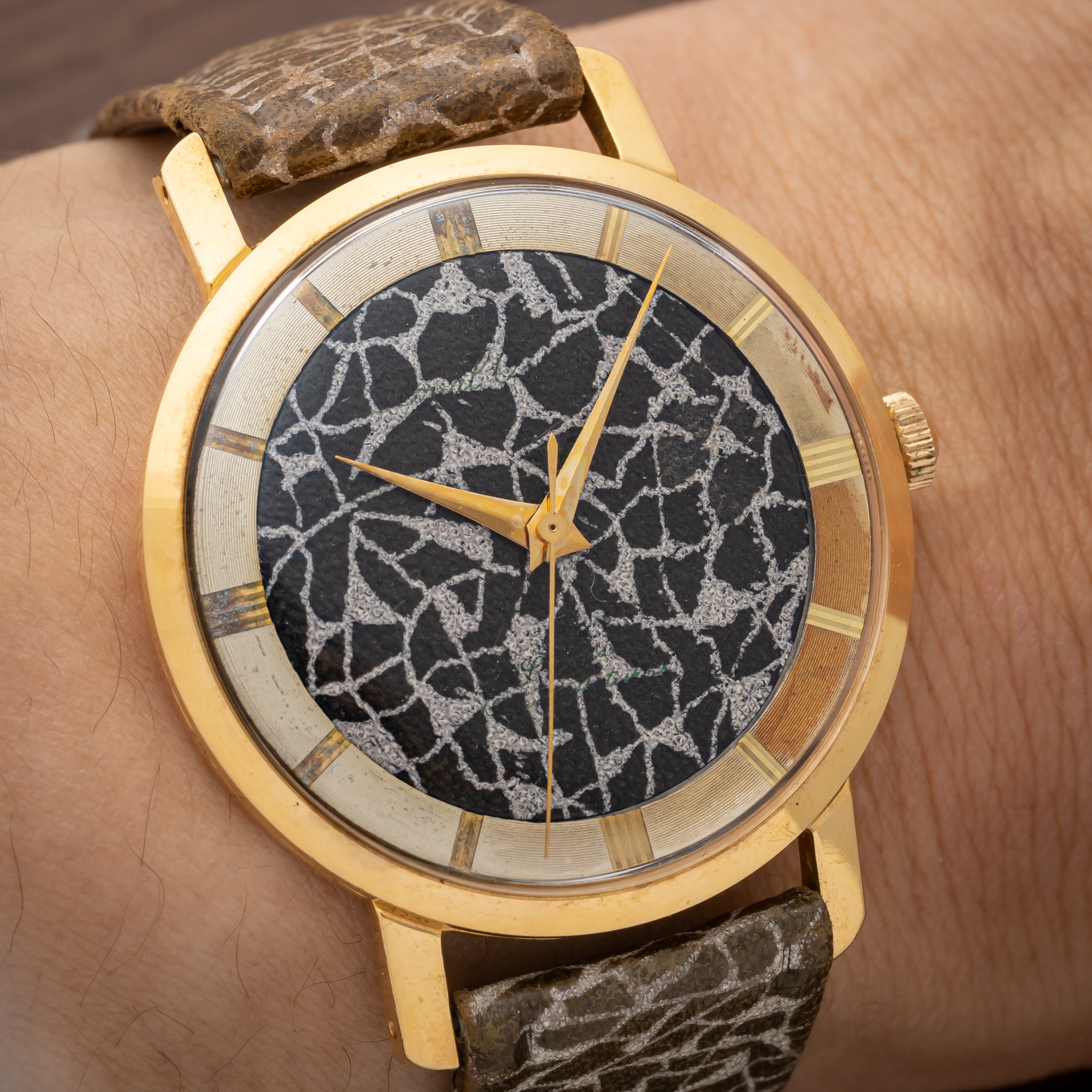 ロイヤルオリエント キリン模様文字盤 1960年代 純正革ベルト付き