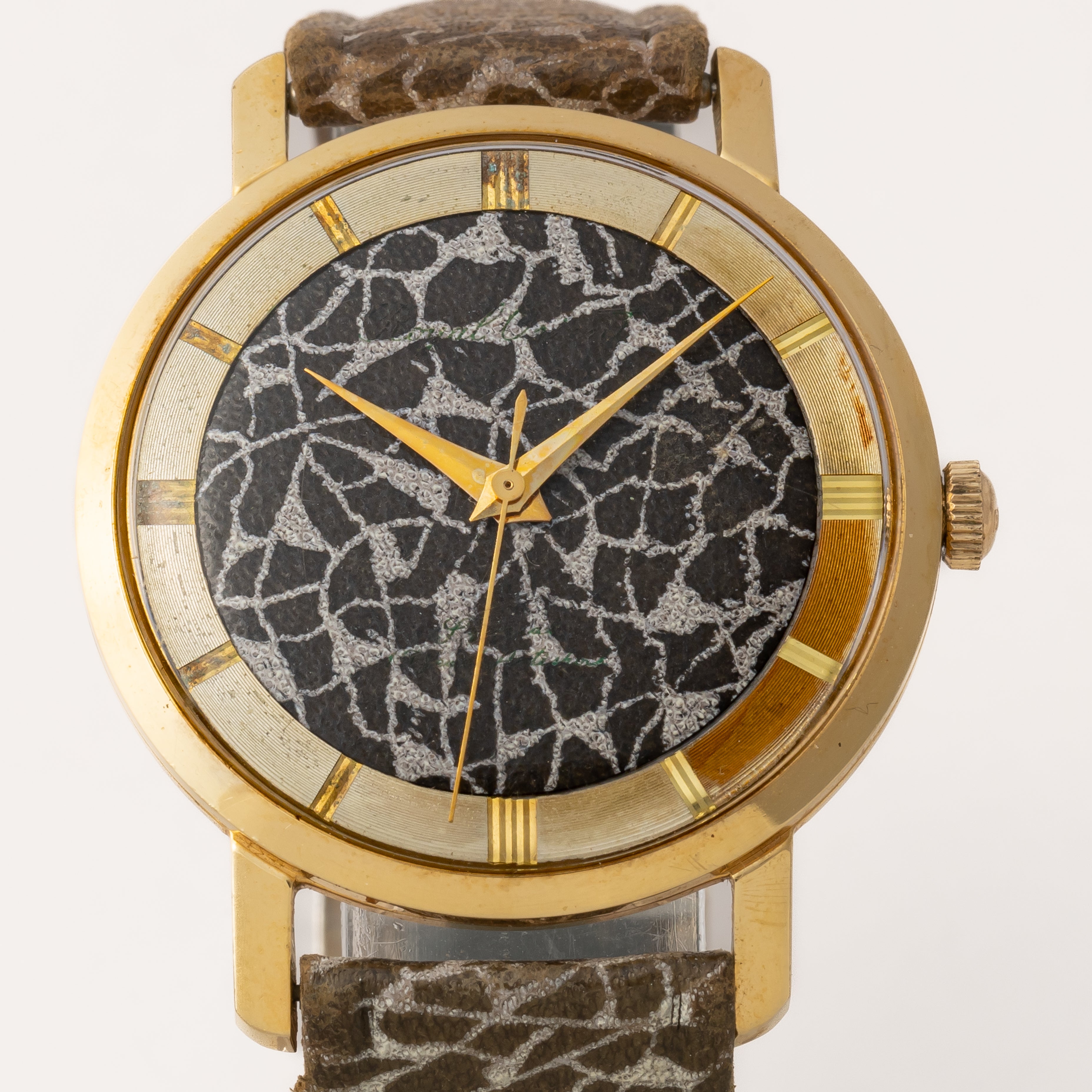 ロイヤルオリエント キリン模様文字盤 1960年代 純正革ベルト付き