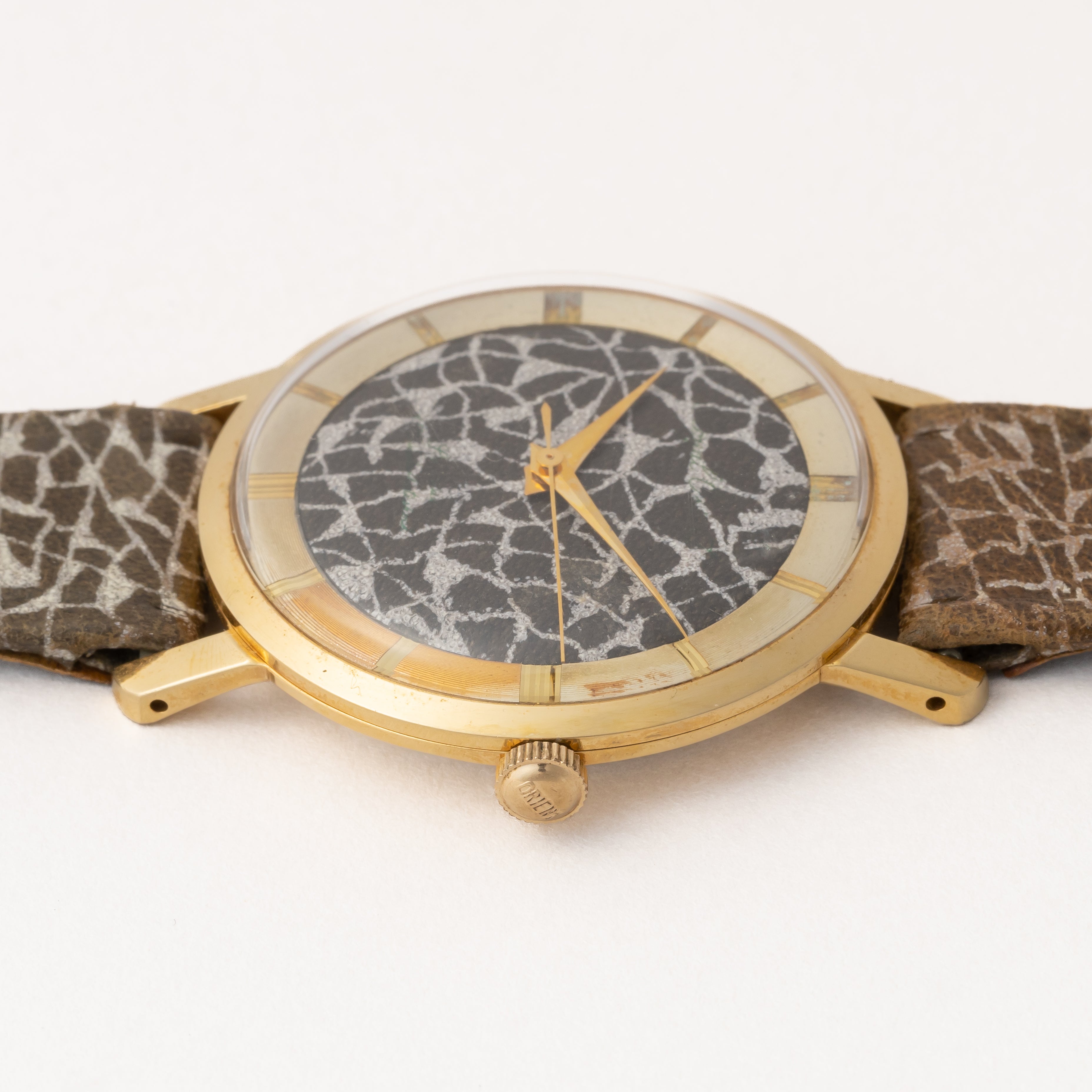 ロイヤルオリエント キリン模様文字盤 1960年代 純正革ベルト付き