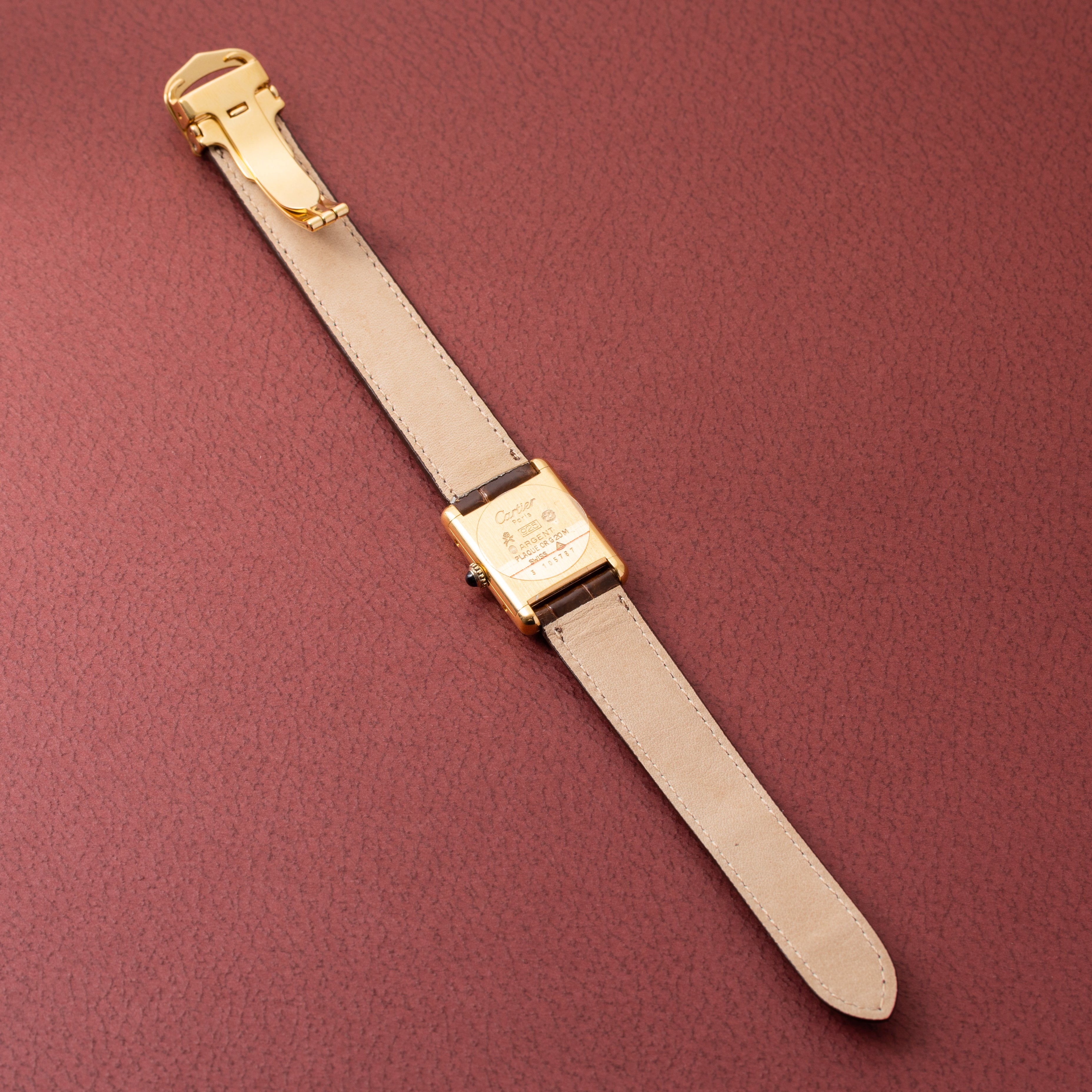 カルティエ マストタンク 1980年代製 ブラックローマンダイヤル 純正バックル付き