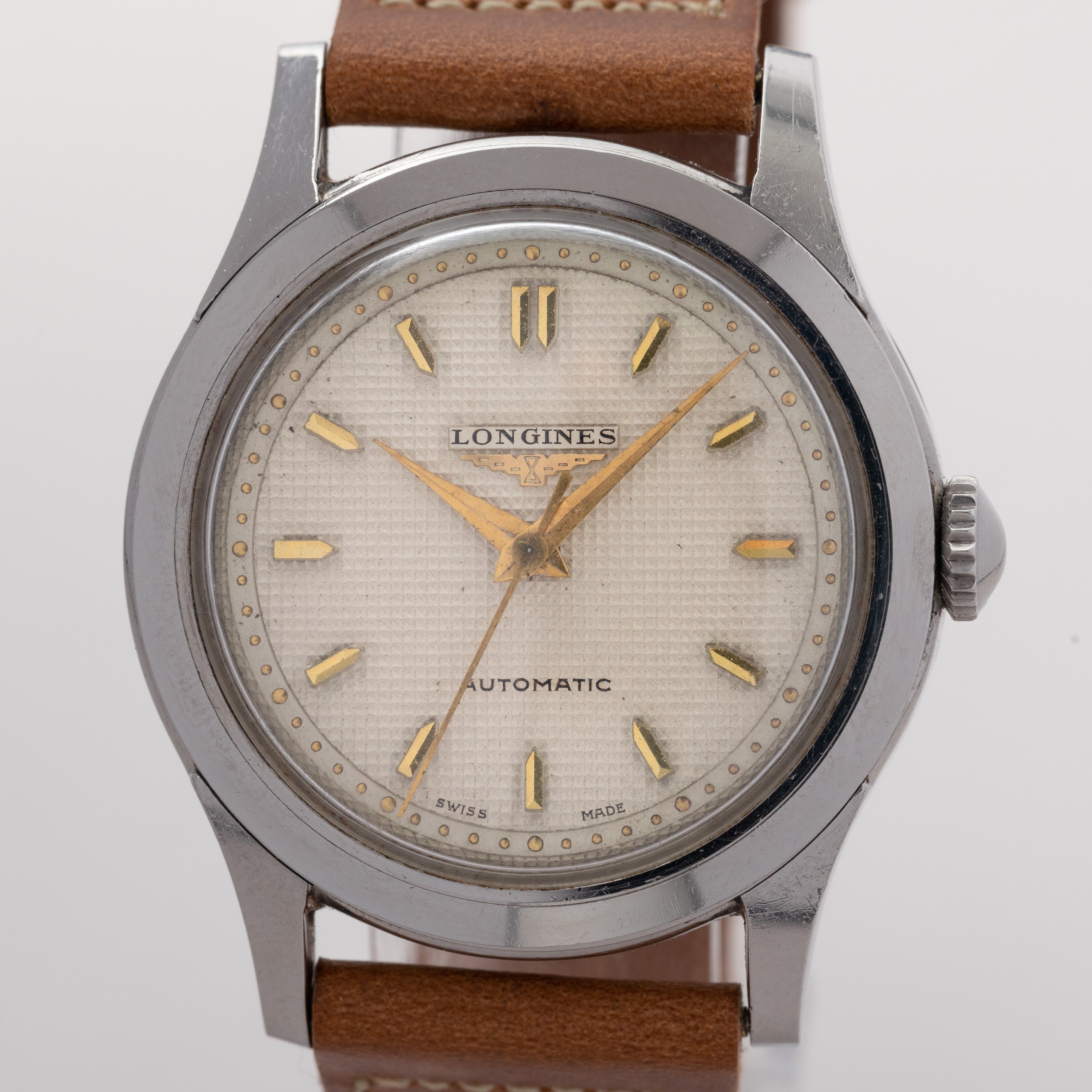 ロンジン ラウンド オートマチック ギョーシェダイヤル Cal.22AS 1950年代製