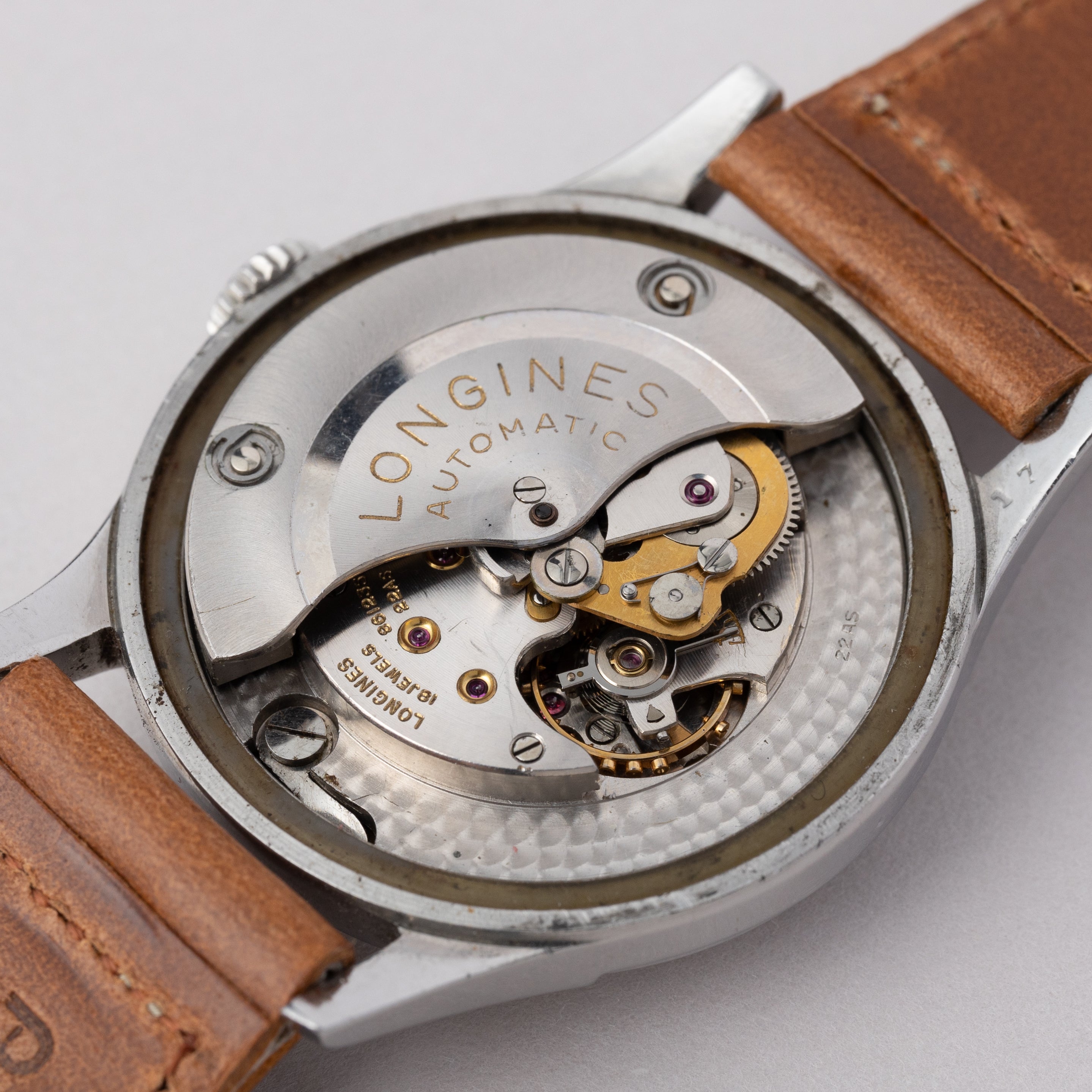 ロンジン ラウンド オートマチック ギョーシェダイヤル Cal.22AS 1950年代製