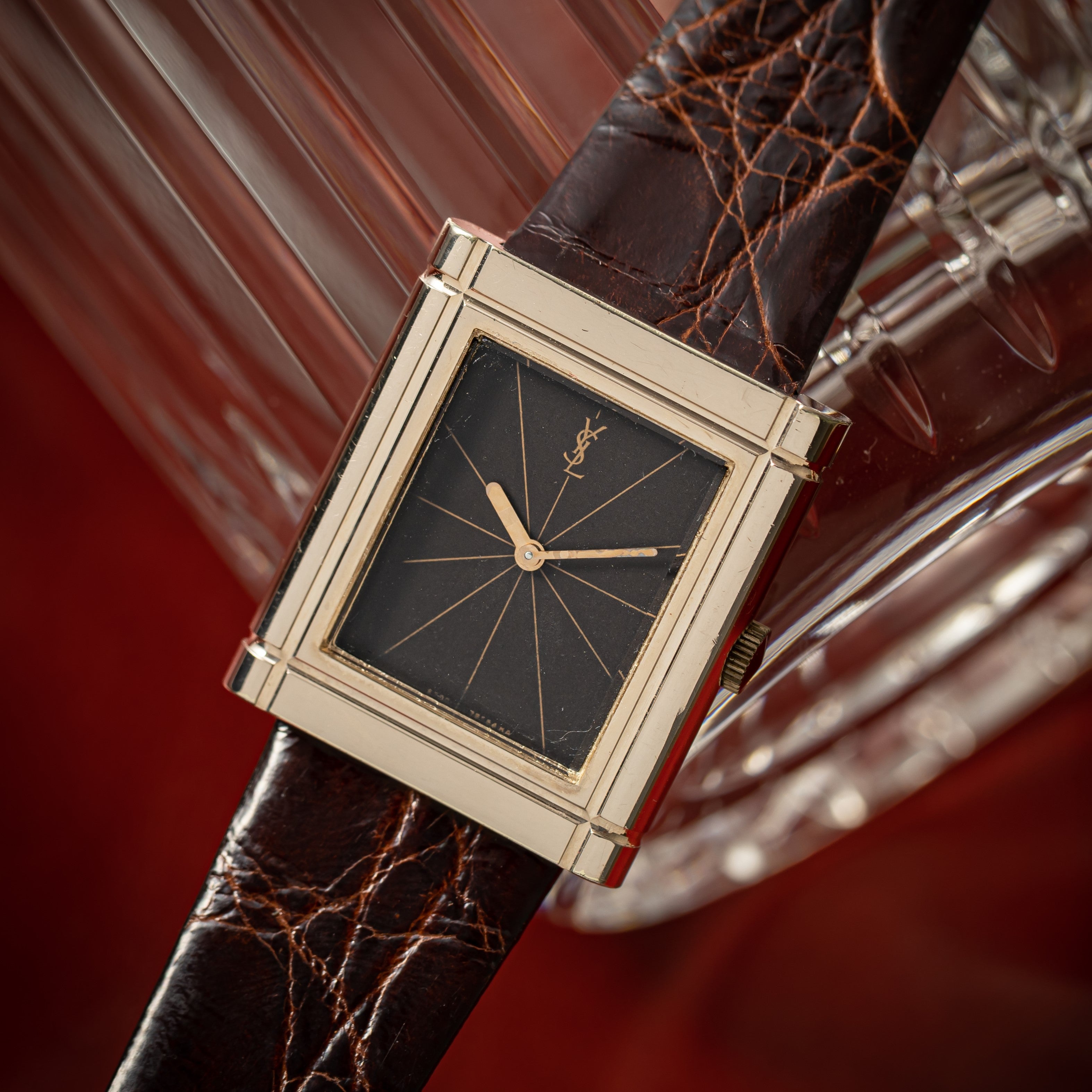 電池交換済み】Yves Saint Laurent 腕時計 レクタンギュラ | www