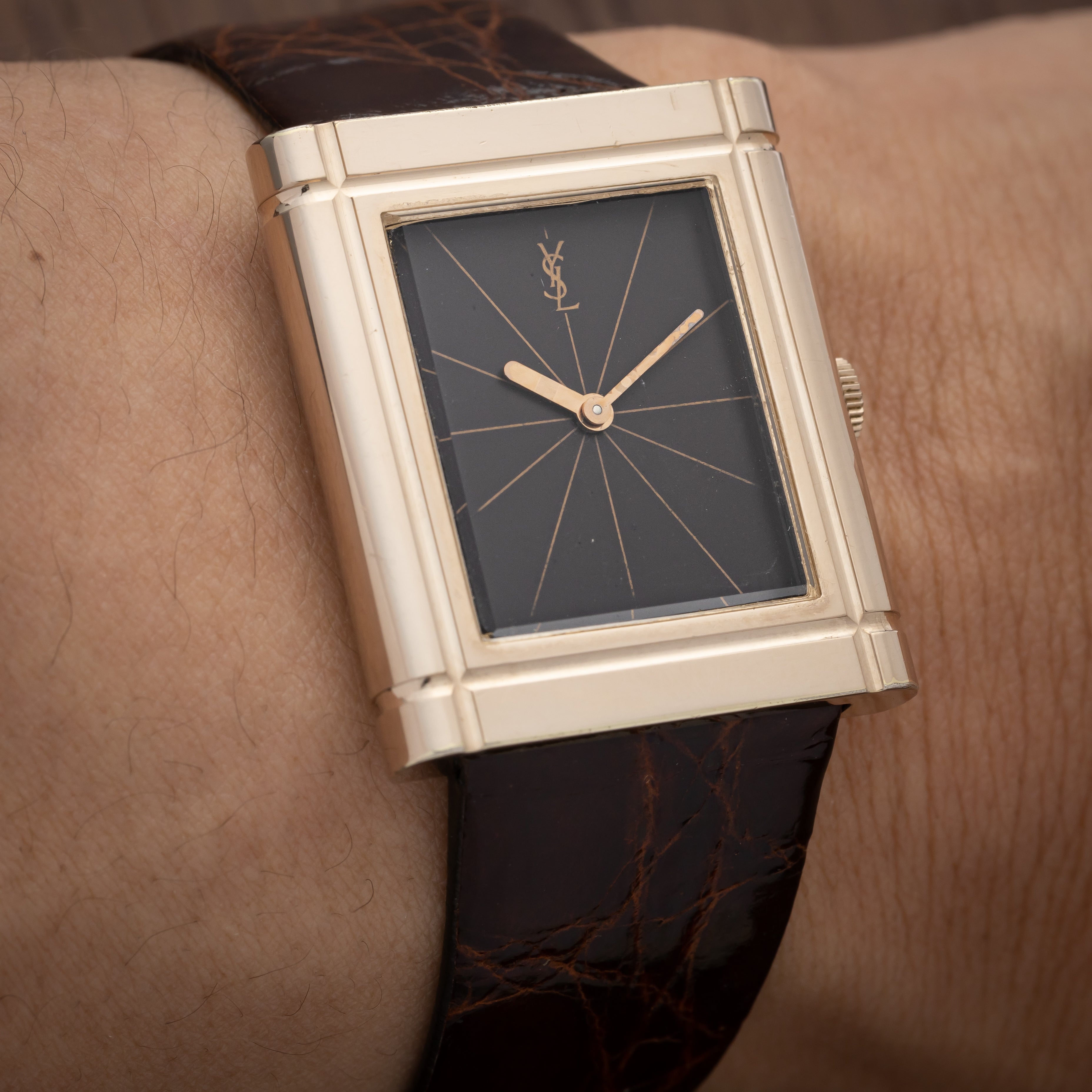 イヴ サンローラン レクタンギュラー 1980年代製 手巻き メンズサイズ
