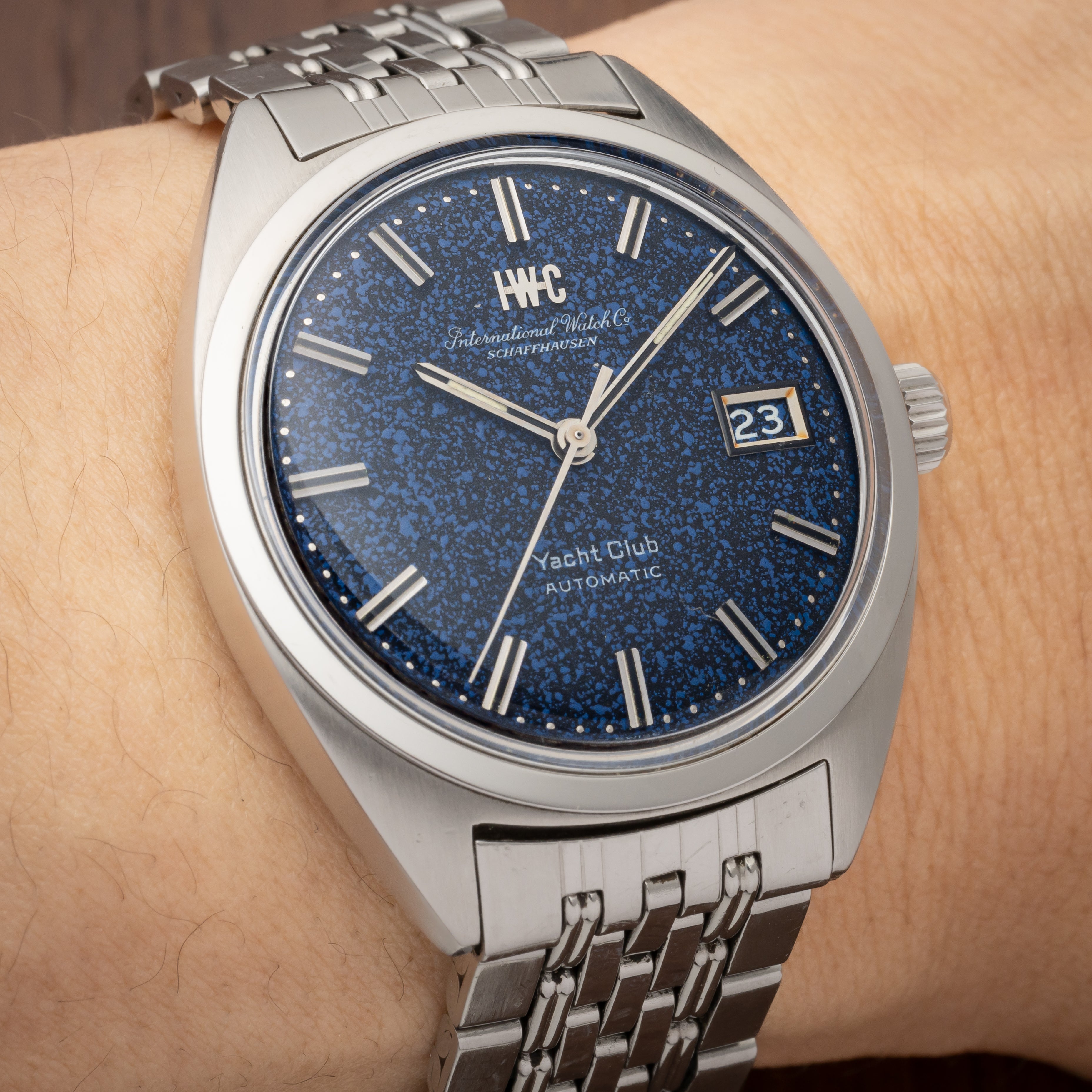 IWC ヨットクラブ 1970年製/昭和45年製 ブルーマーブル 箱、ギャラ付き