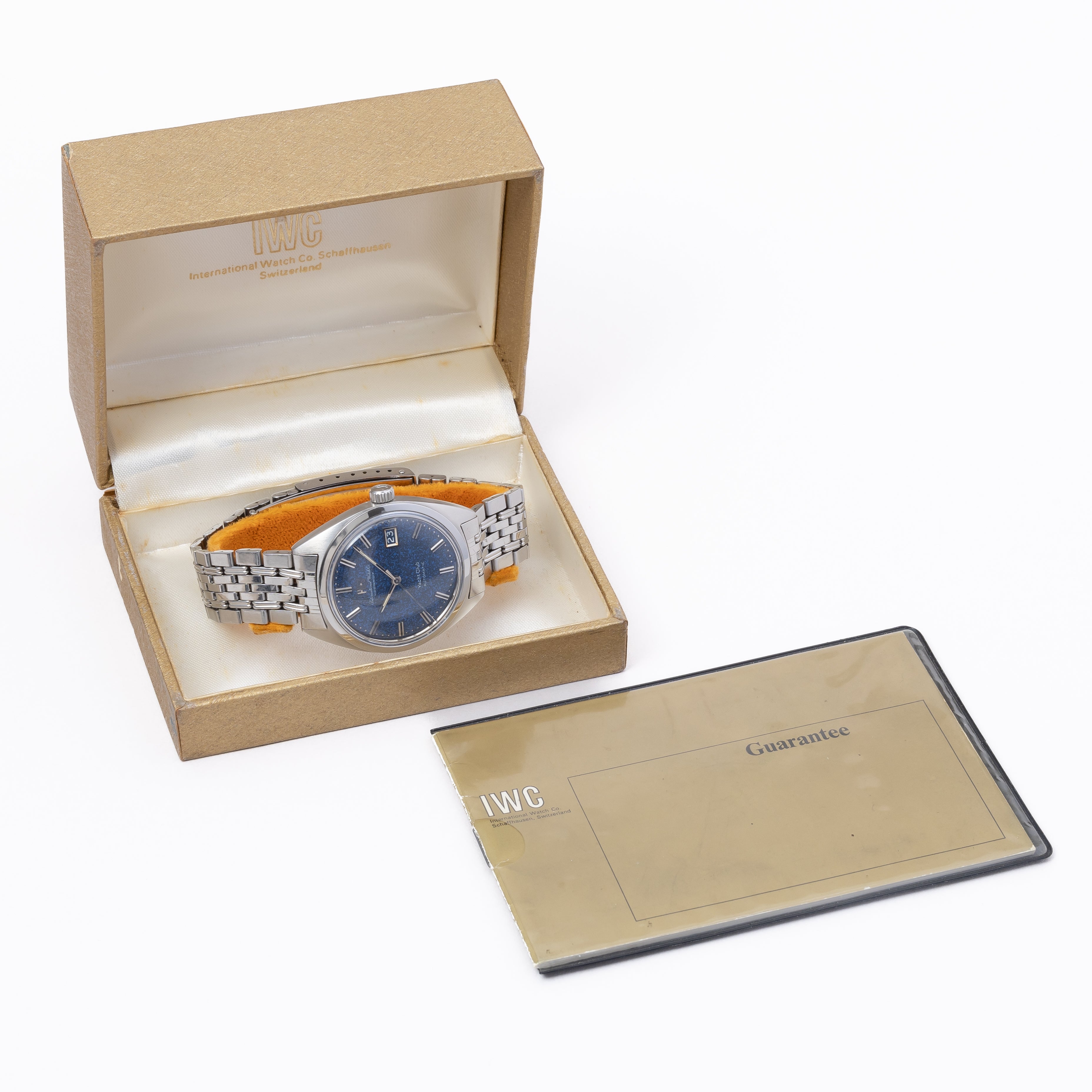 IWC ヨットクラブ 1970年製/昭和45年製 ブルーマーブル 箱、ギャラ付き