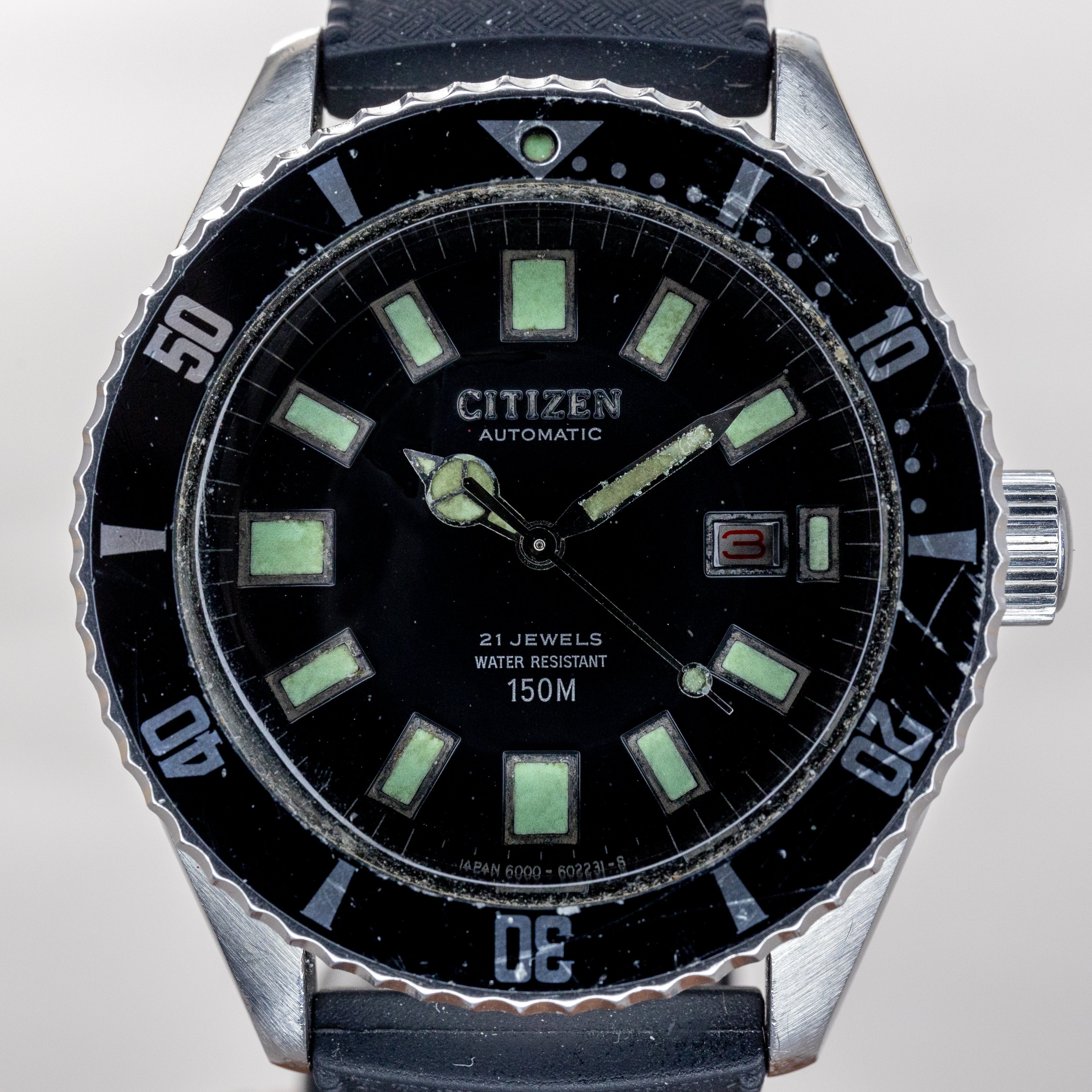 シチズン 1976年製 チャレンジダイバー 150M 赤カレンダー