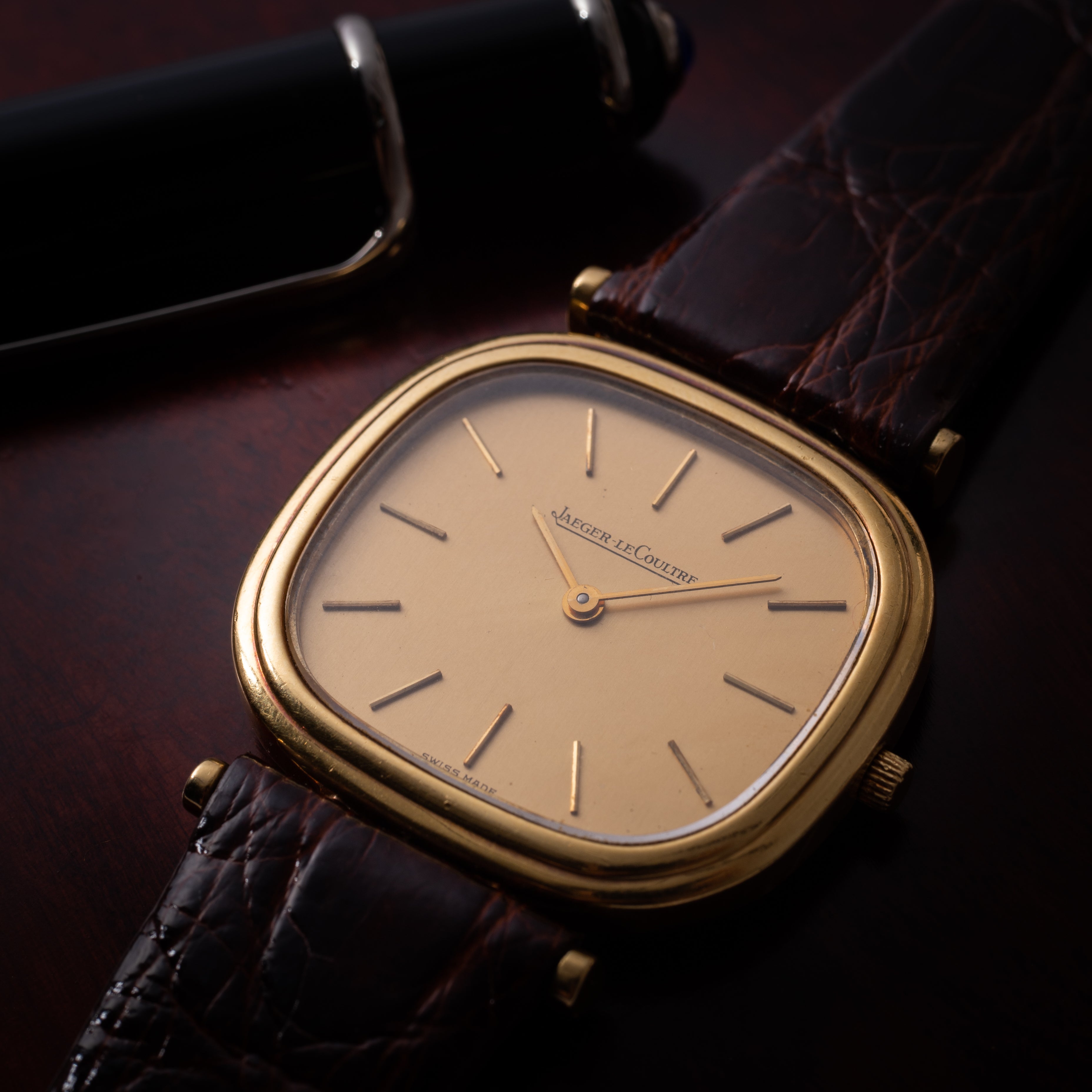 ジャガールクルト 18金無垢クッションケース オリジナルダイヤル 1970年代製