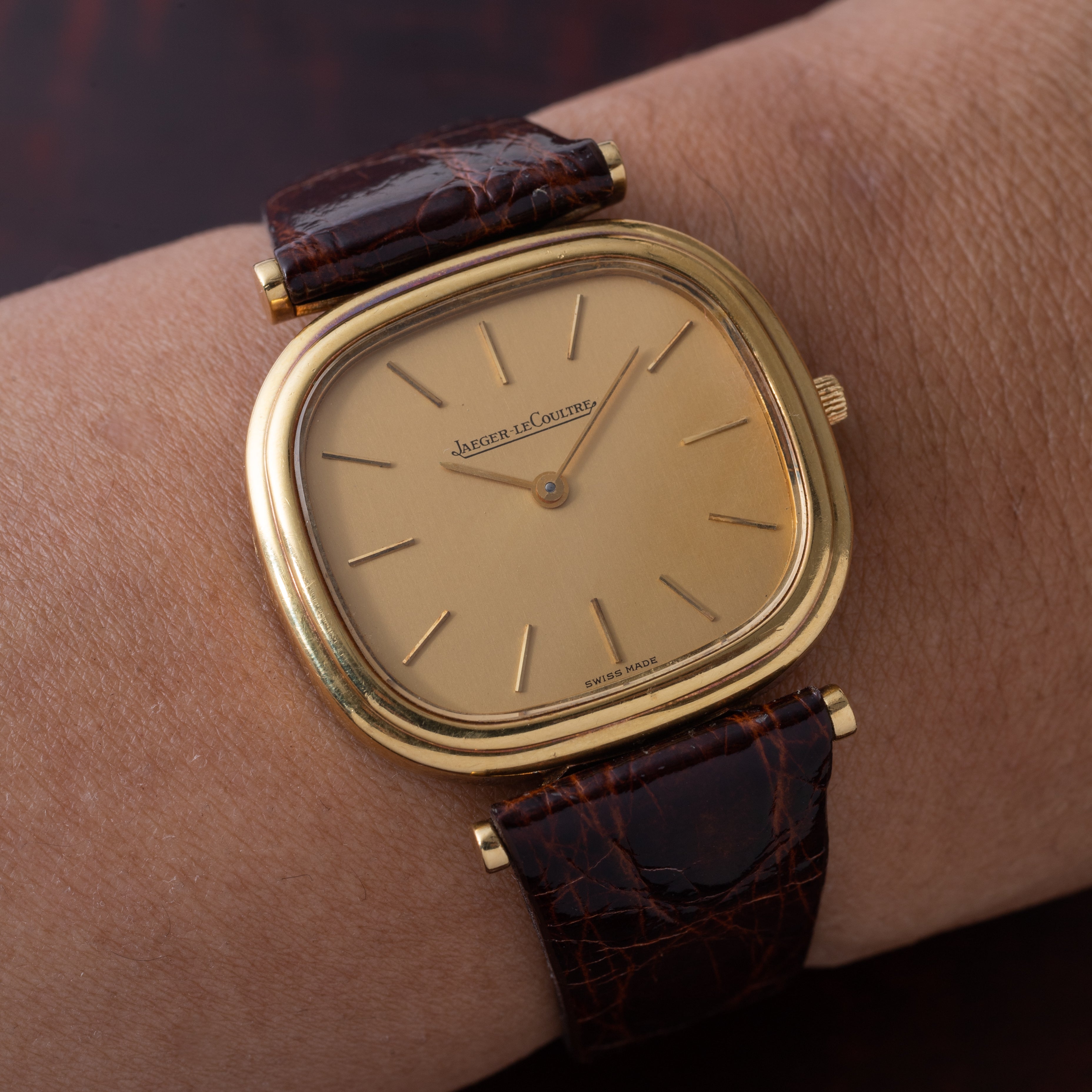 ジャガールクルト 18金無垢クッションケース オリジナルダイヤル 1970年代製