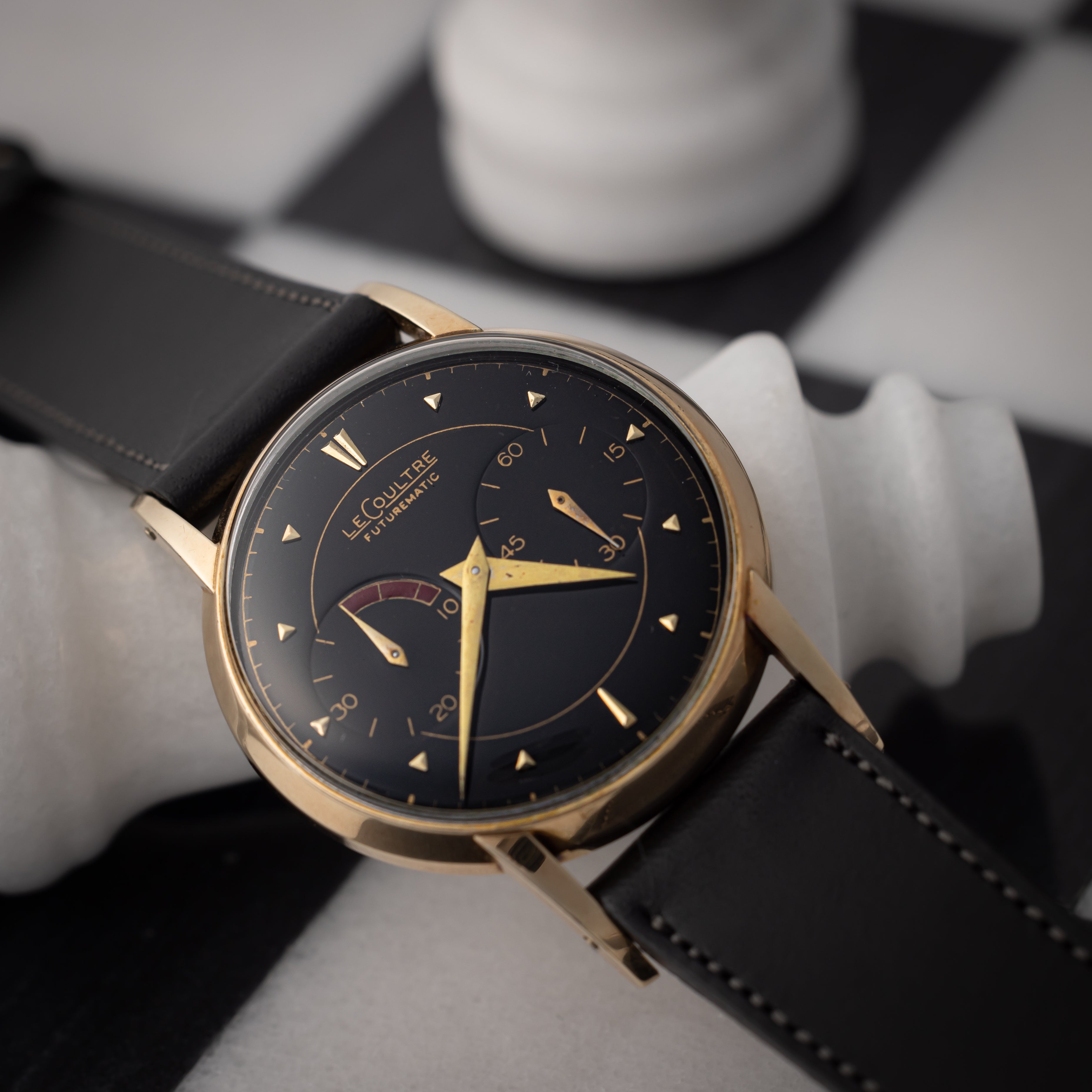 ルクルト フューチャーマチック 1950年代製 リダンブラックミラーダイヤル10KGF パワーリザーブ自動巻き
