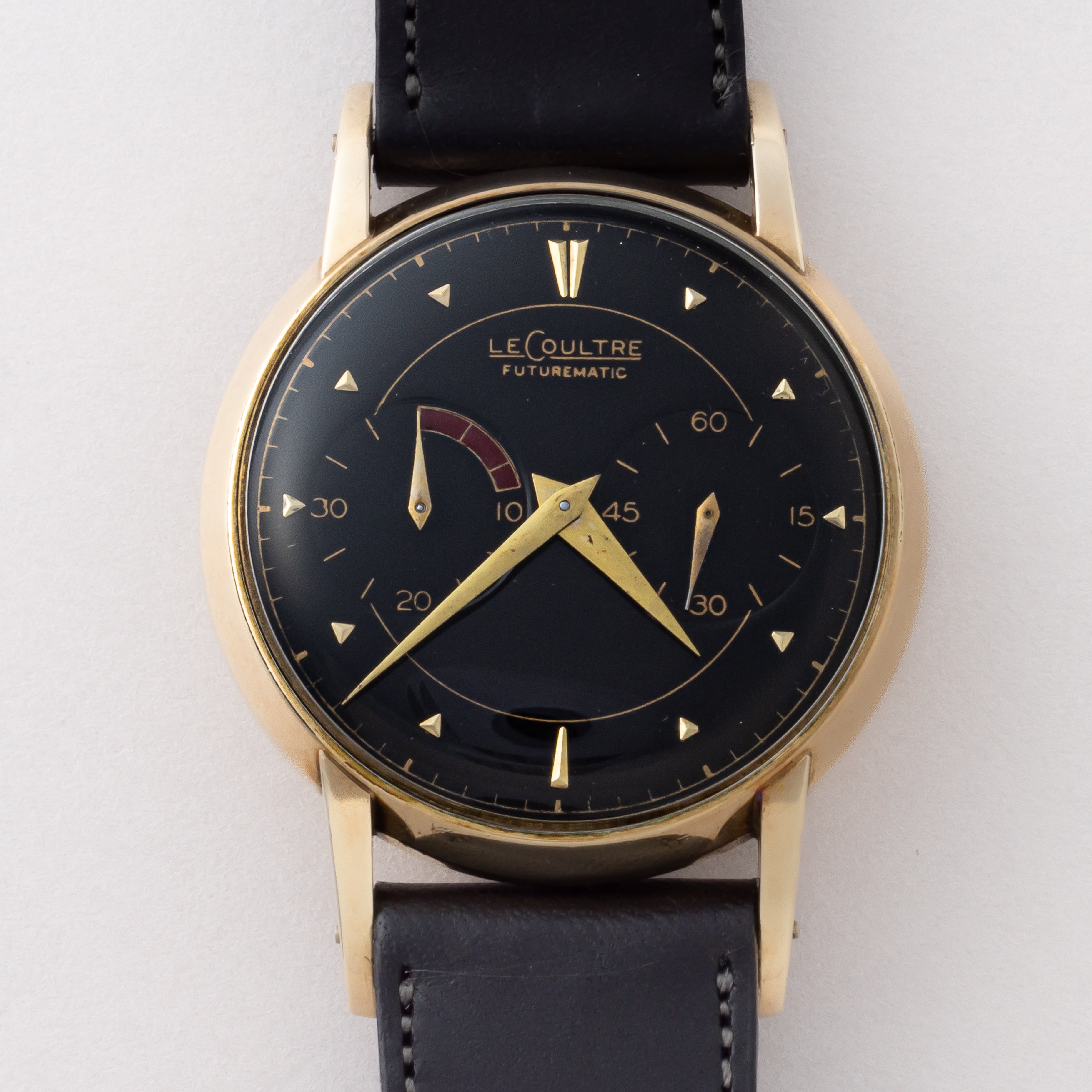 ルクルト フューチャーマチック 1950年代製 リダンブラックミラーダイヤル10KGF パワーリザーブ自動巻き