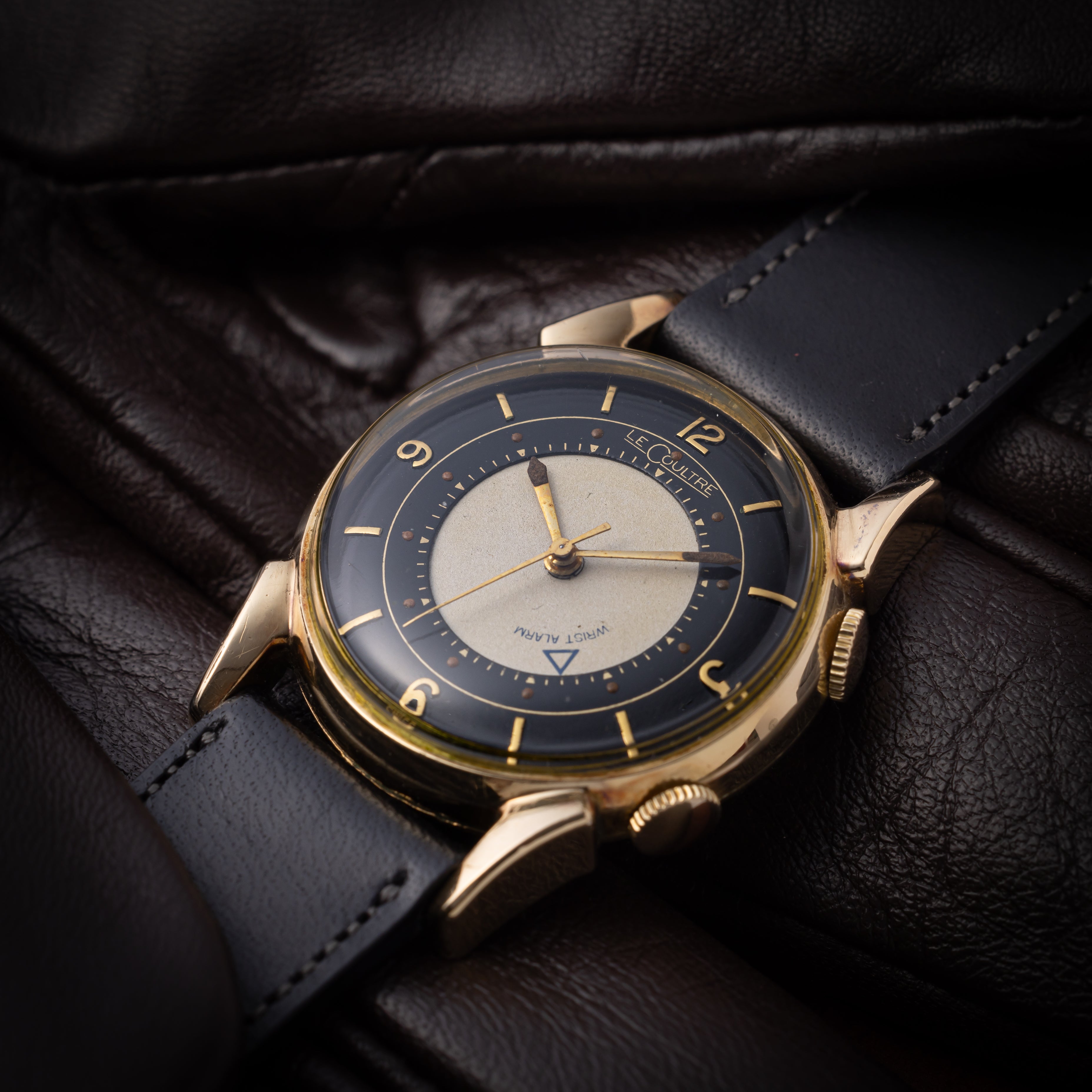 ルクルト リストアラームファーストモデル 1950年代製 ツートンブラックミラーブルズアイ10KGF