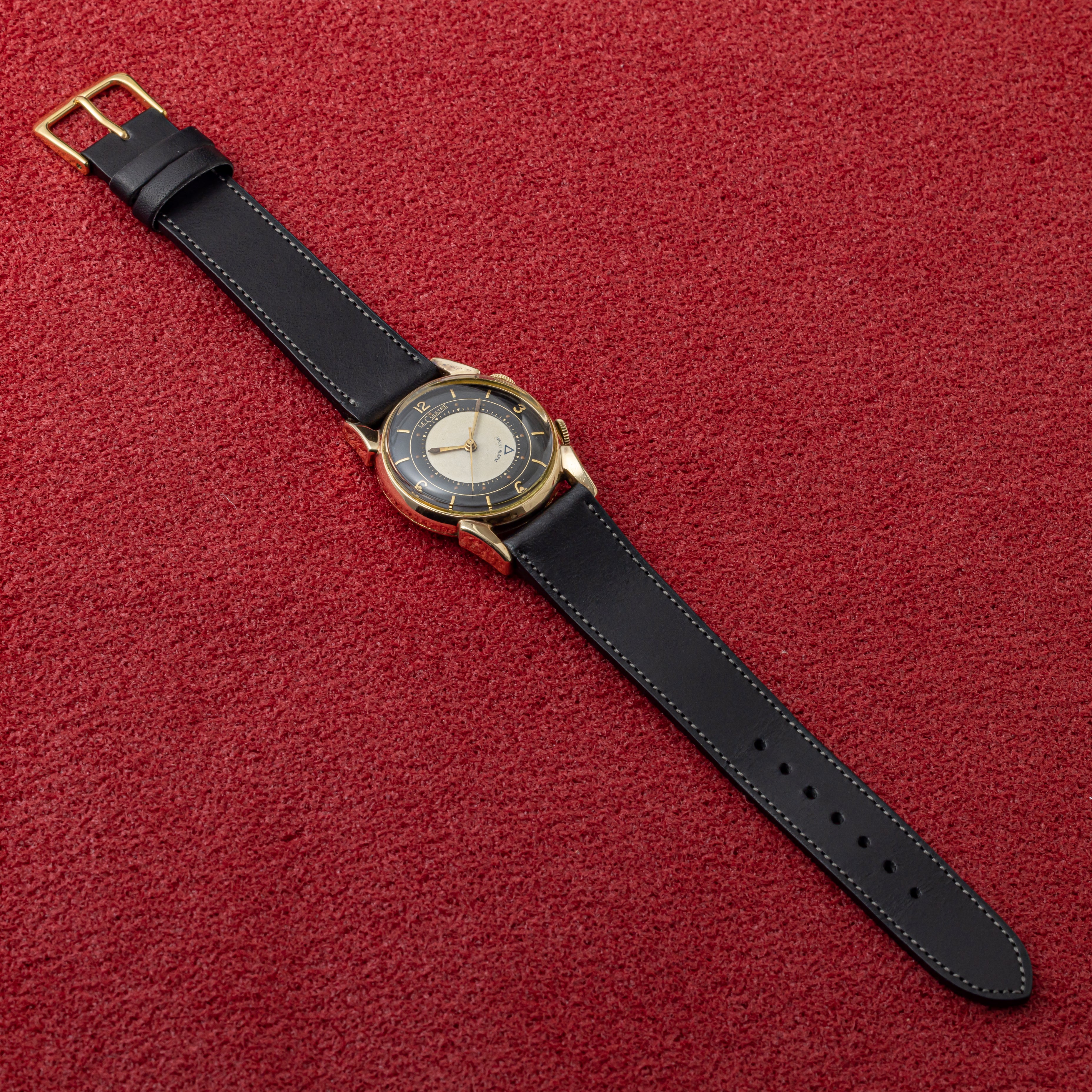 ルクルト リストアラームファーストモデル 1950年代製 ツートンブラックミラーブルズアイ10KGF