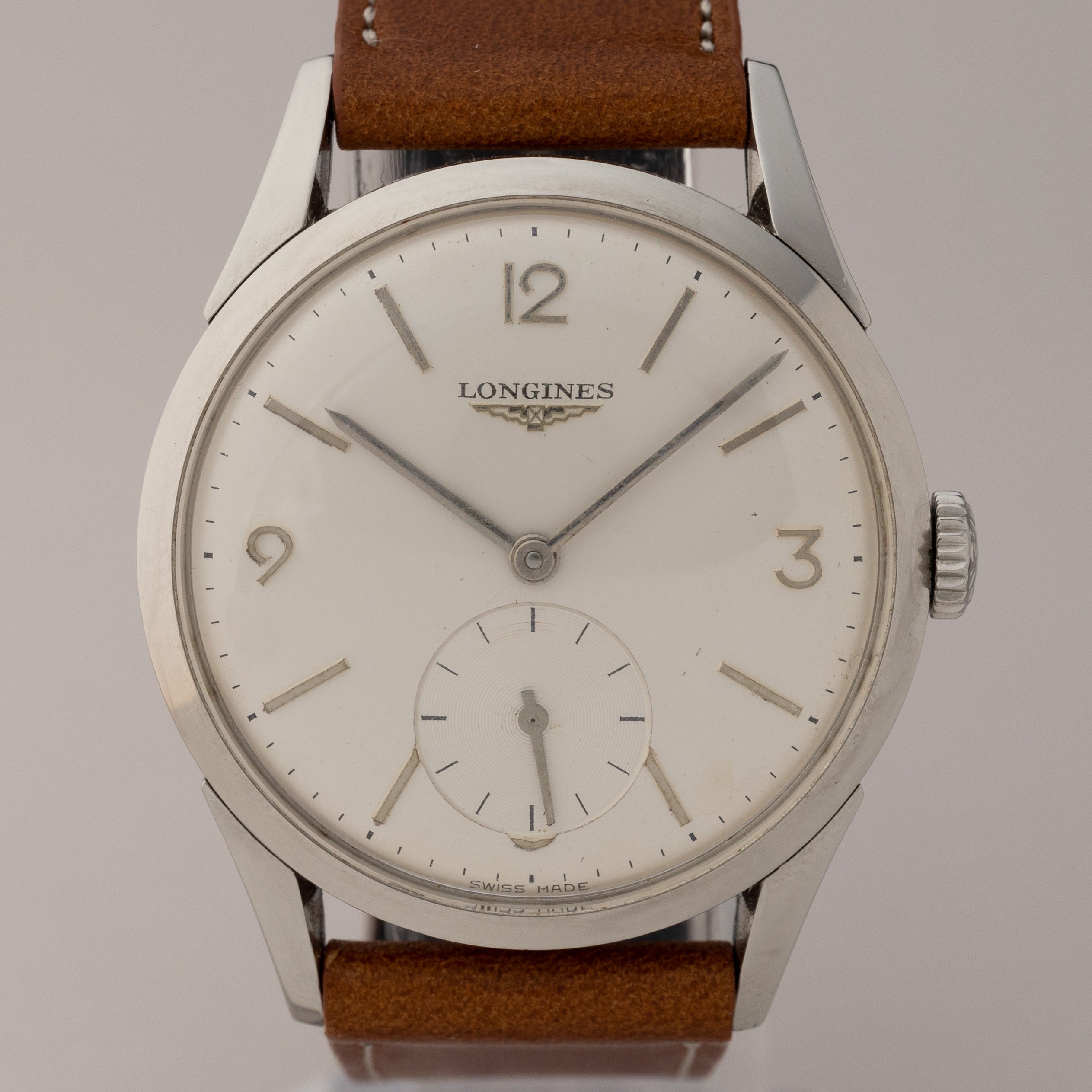 ロンジン Cal.12.68Z 1959年製 ステンレスケース オリジナルダイヤル 純正尾錠付