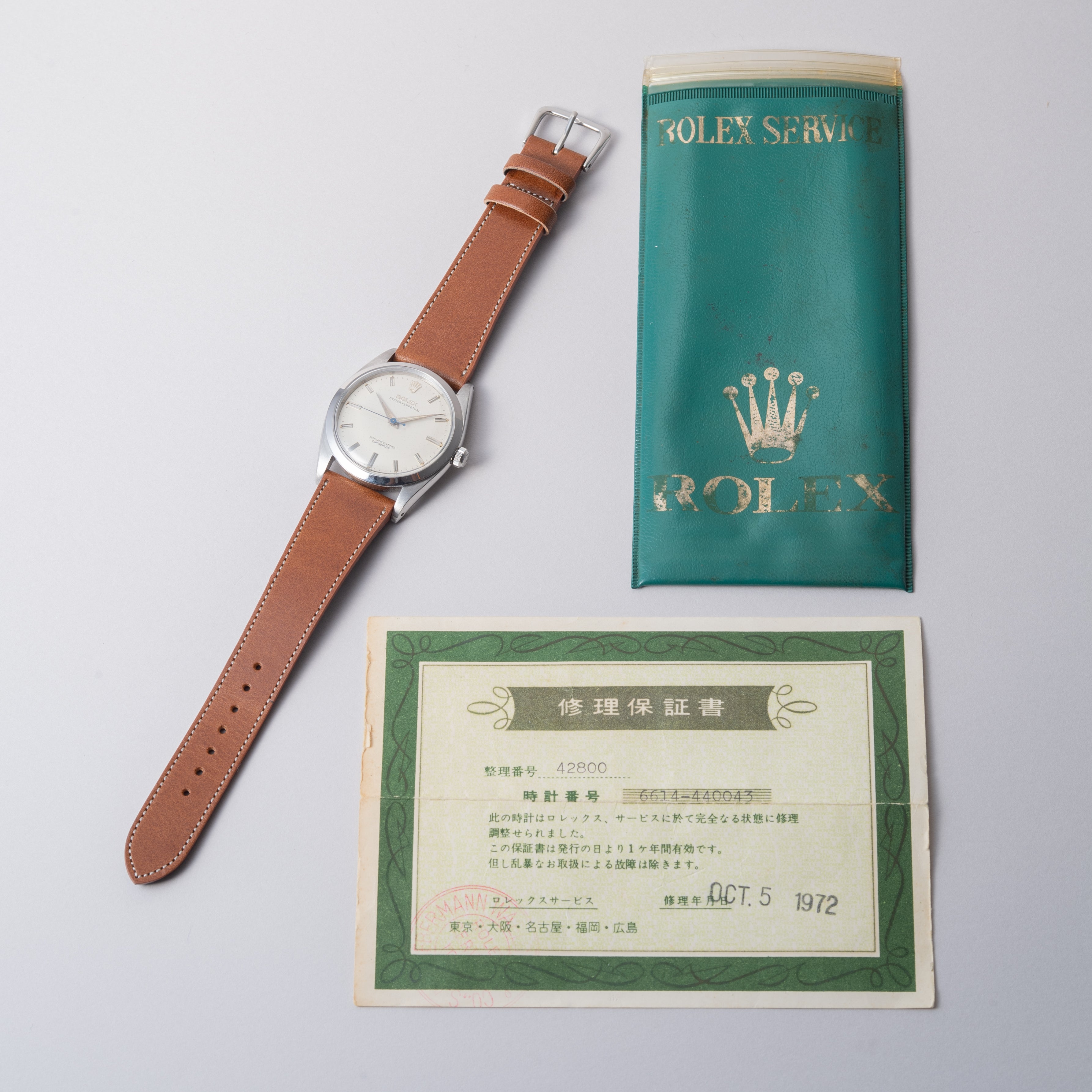 ロレックス 1959年製 オイスターパーペチュアル BIGケース Ref.6614 自動巻き 修理保証書付き