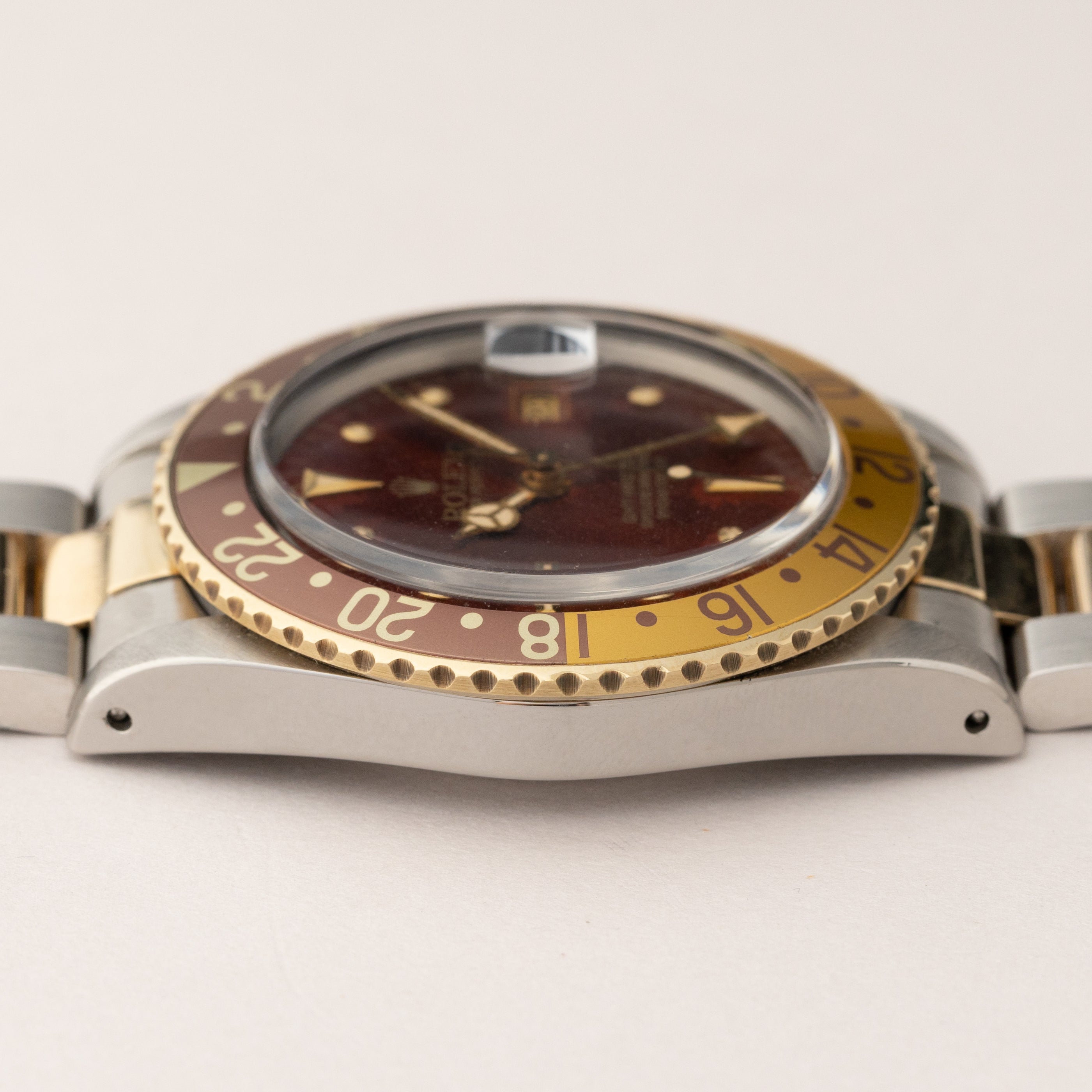 ロレックス GMTマスター 1980年製/昭和55年製ギャラ(1982年)箱付き 茶ツボ Ref.16753 3連ブレス