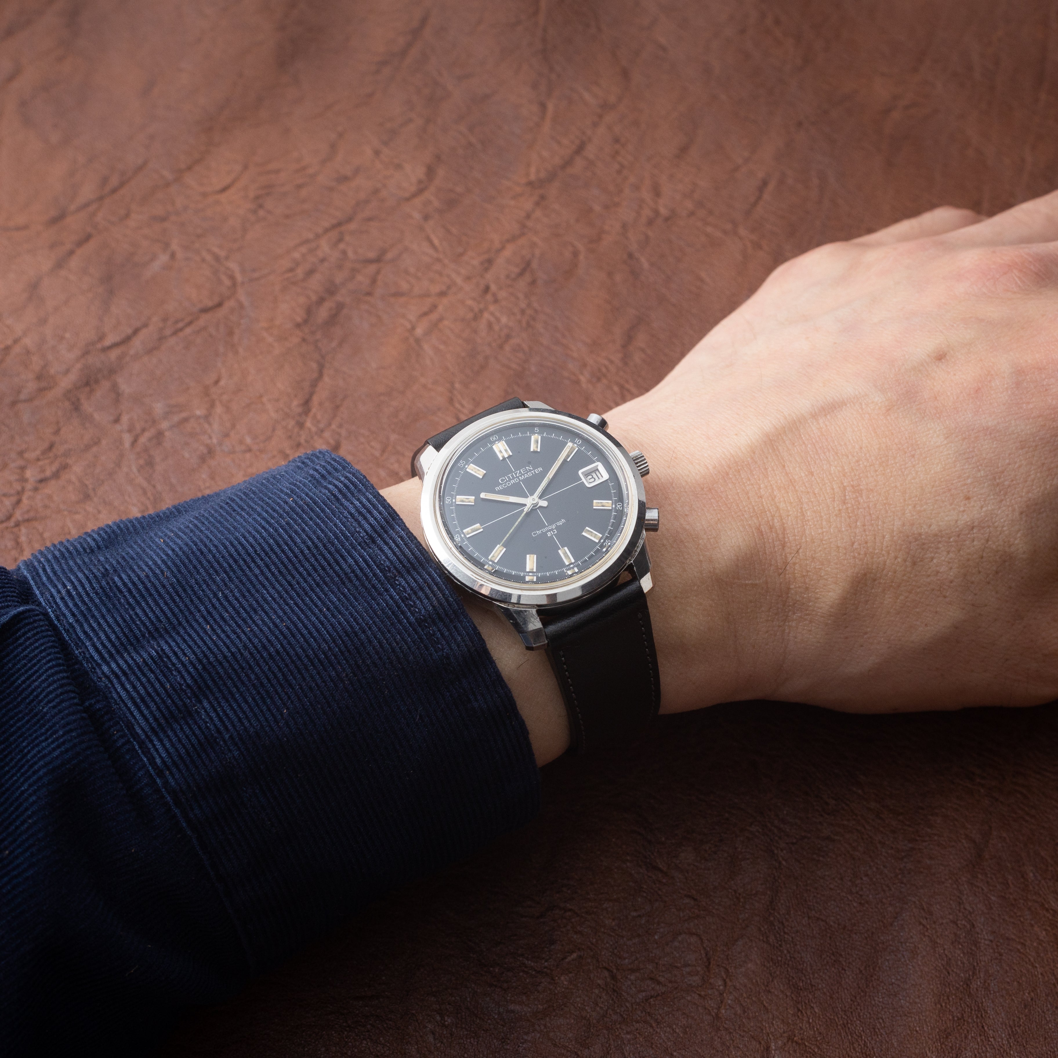 シチズン レコードマスター 1968年製 フライバック クロノグラフ ブラックダイヤル