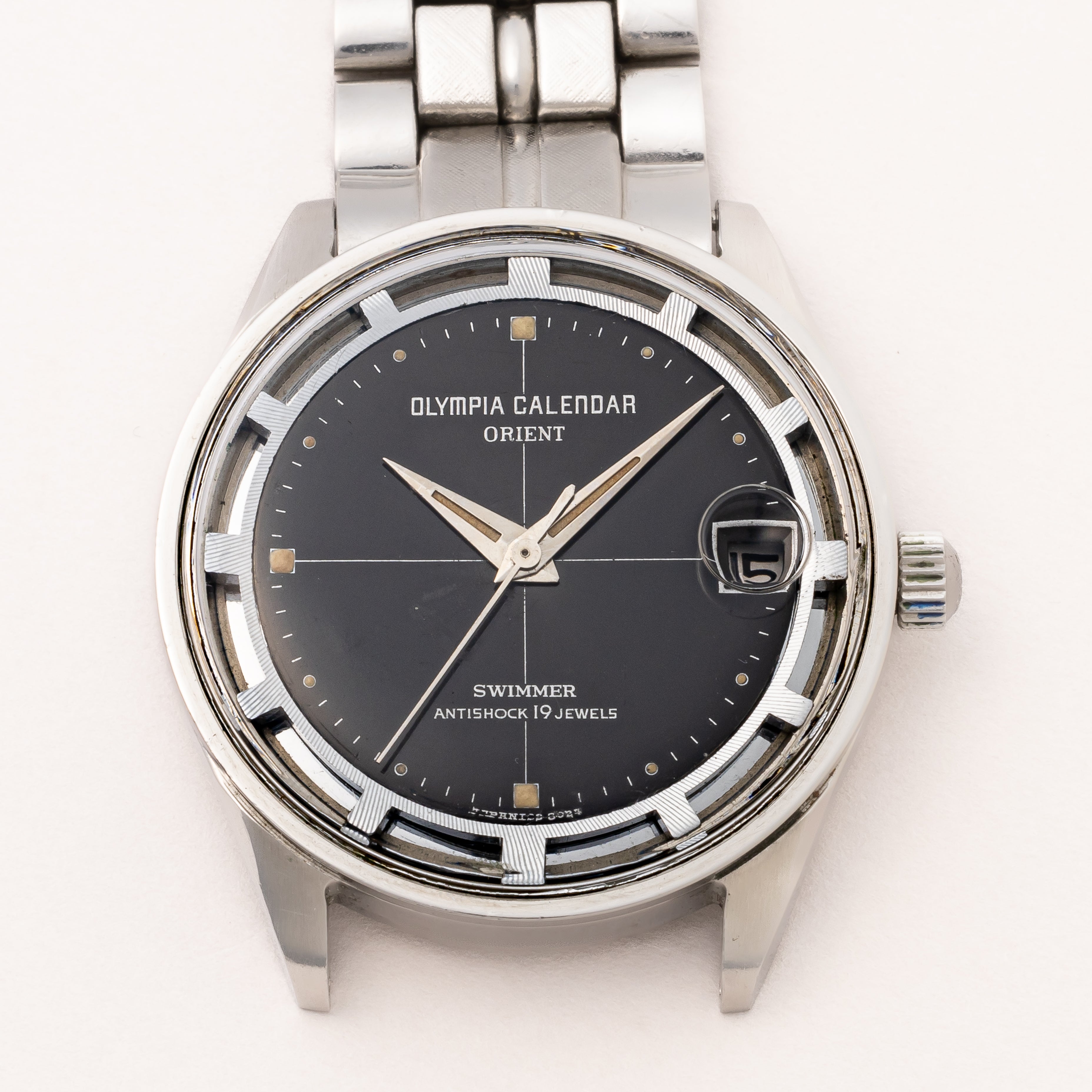 オリエント オリンピア カレンダー スイマー オリジナルブラックミラーダイヤル 1960年代