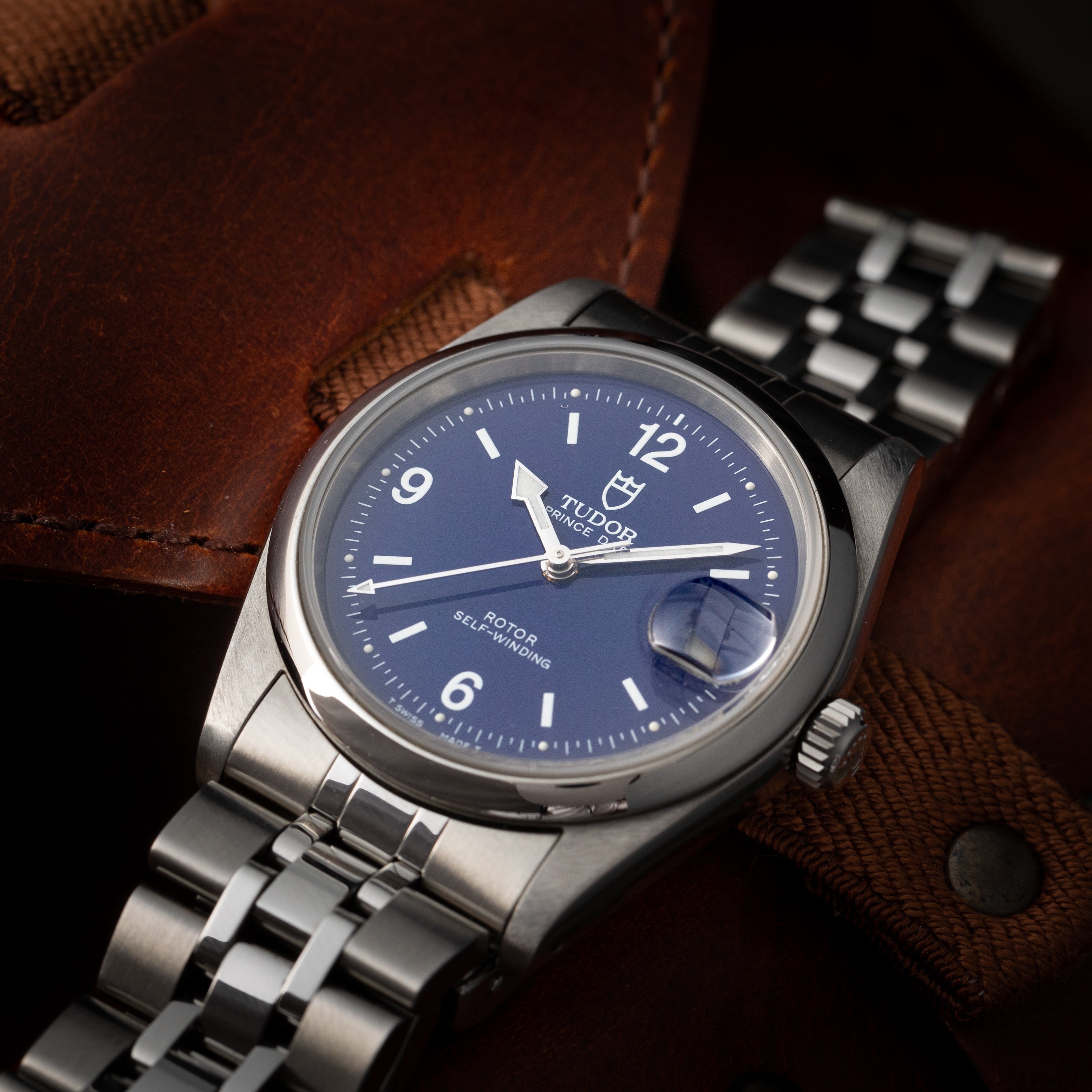 チューダー プリンスデイト 1997年製 ダークブルー 王冠リューズ 純正ステンレスブレス