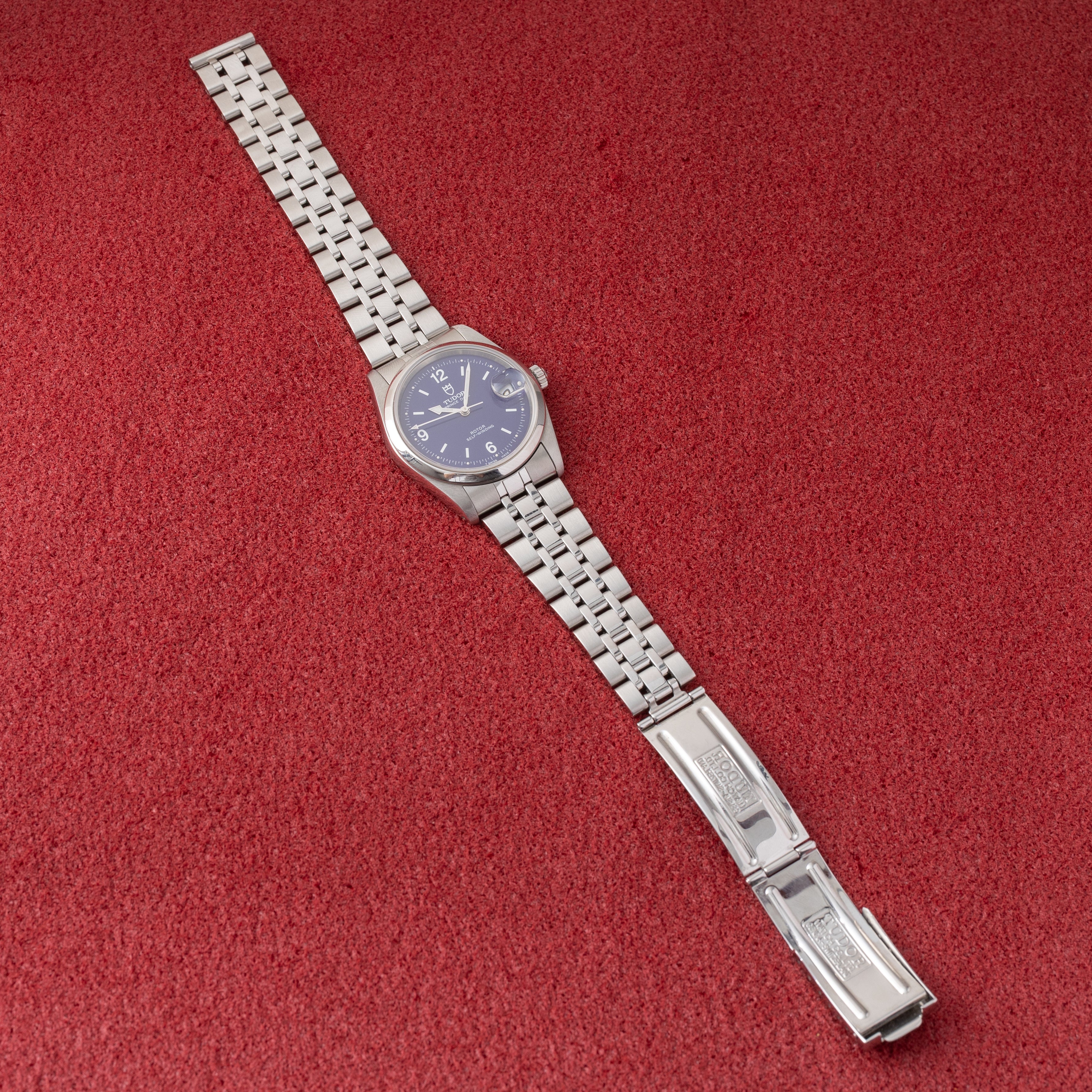 チューダー プリンスデイト 1997年製 ダークブルー 王冠リューズ 純正ステンレスブレス