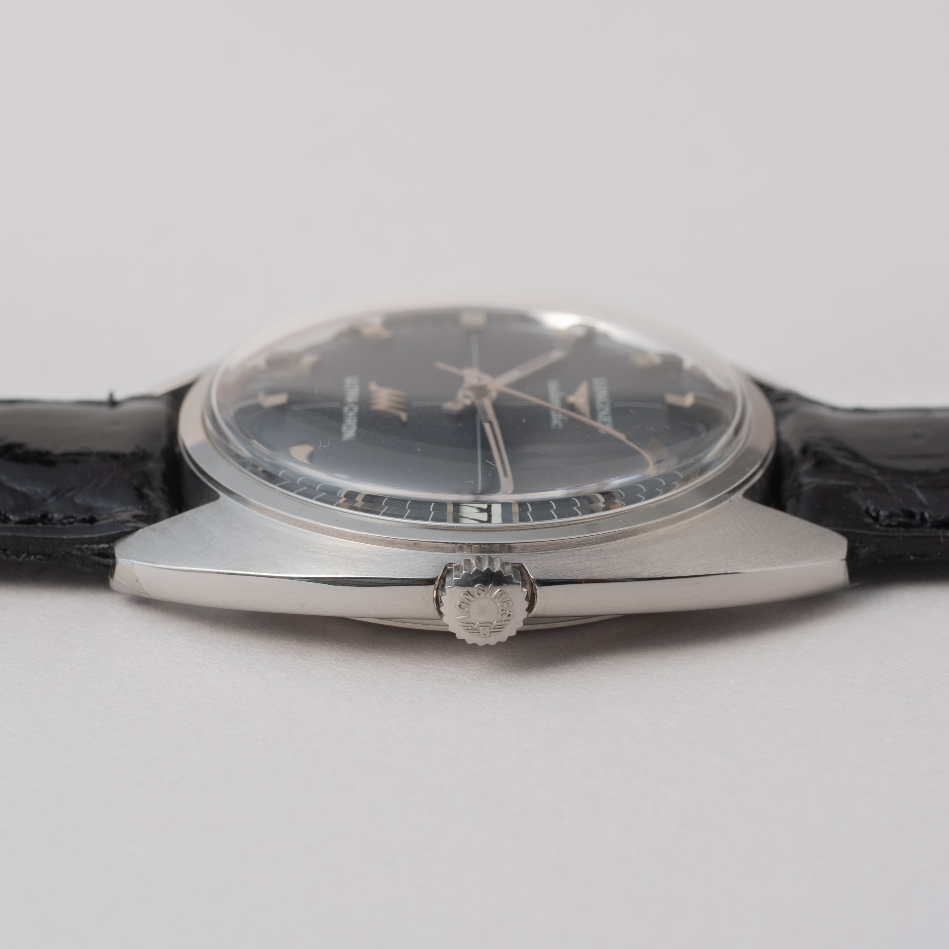 ロンジン ウルトラクロン 1969年製 クロスライン グレーダイヤル タグ付き