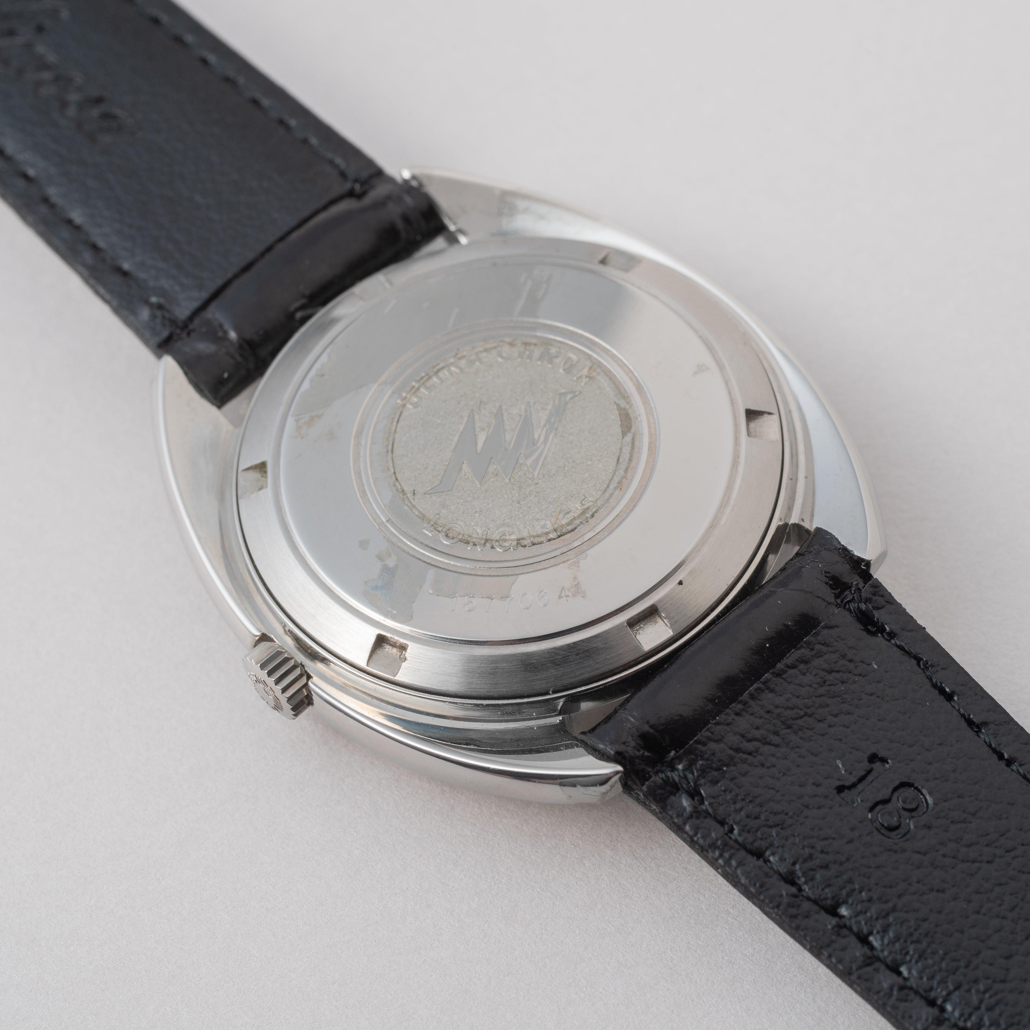 ロンジン ウルトラクロン 1969年製 クロスライン グレーダイヤル タグ付き