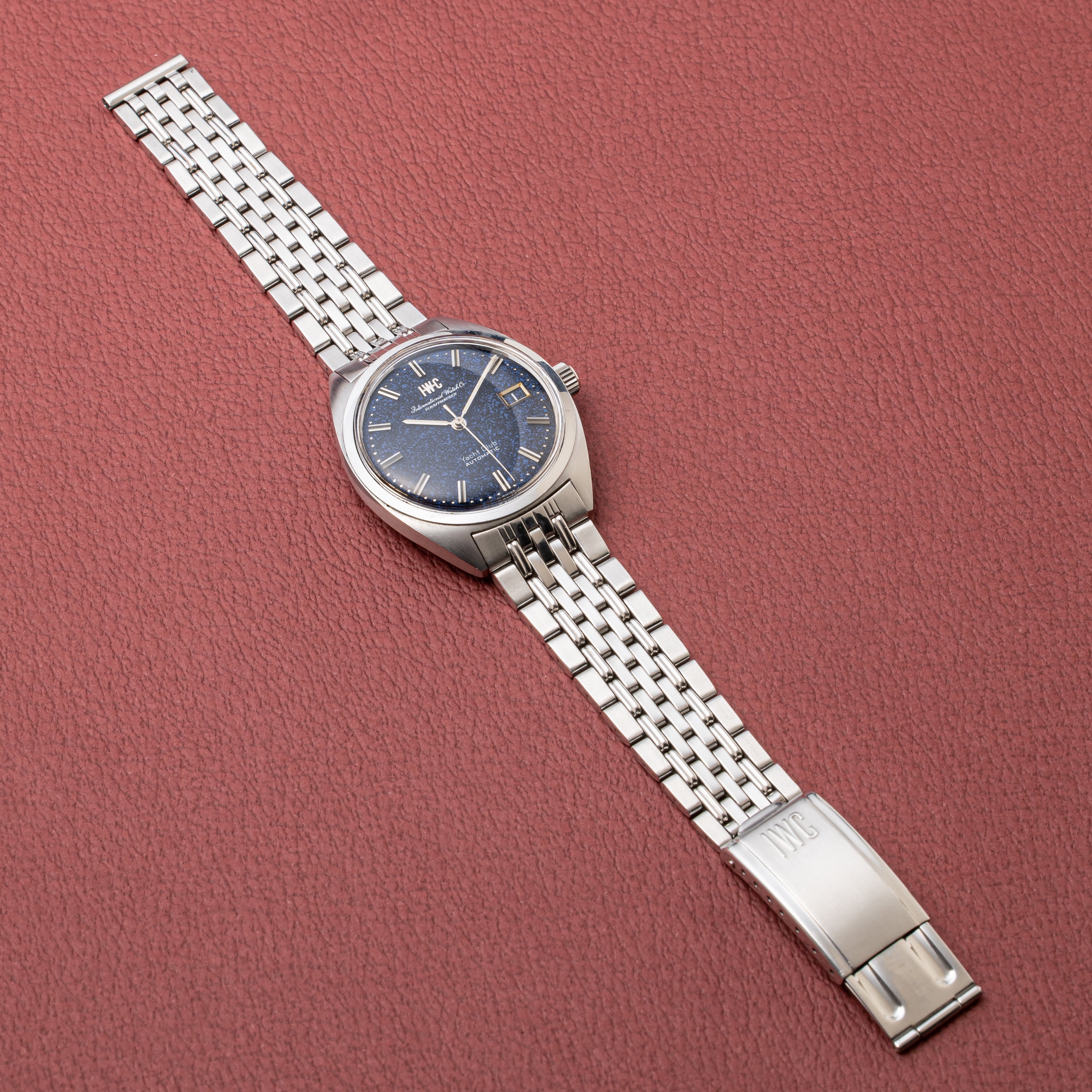 IWCヨットクラブ ブルーマーブル 1969年製 純正ステンレスブレス