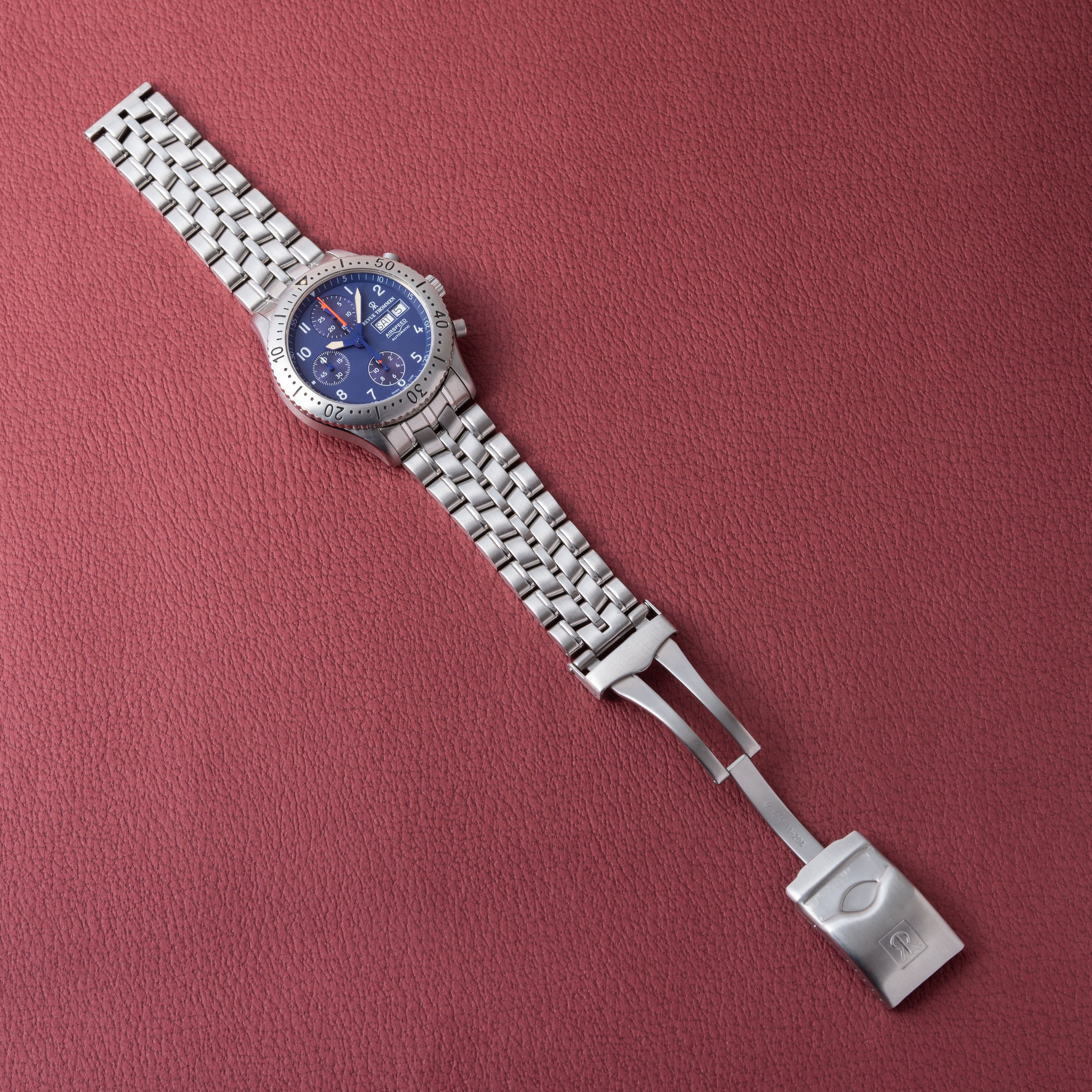 レビュートーメン エアスピード 1990年代製 バルジュー7750 パイロットウオッチ