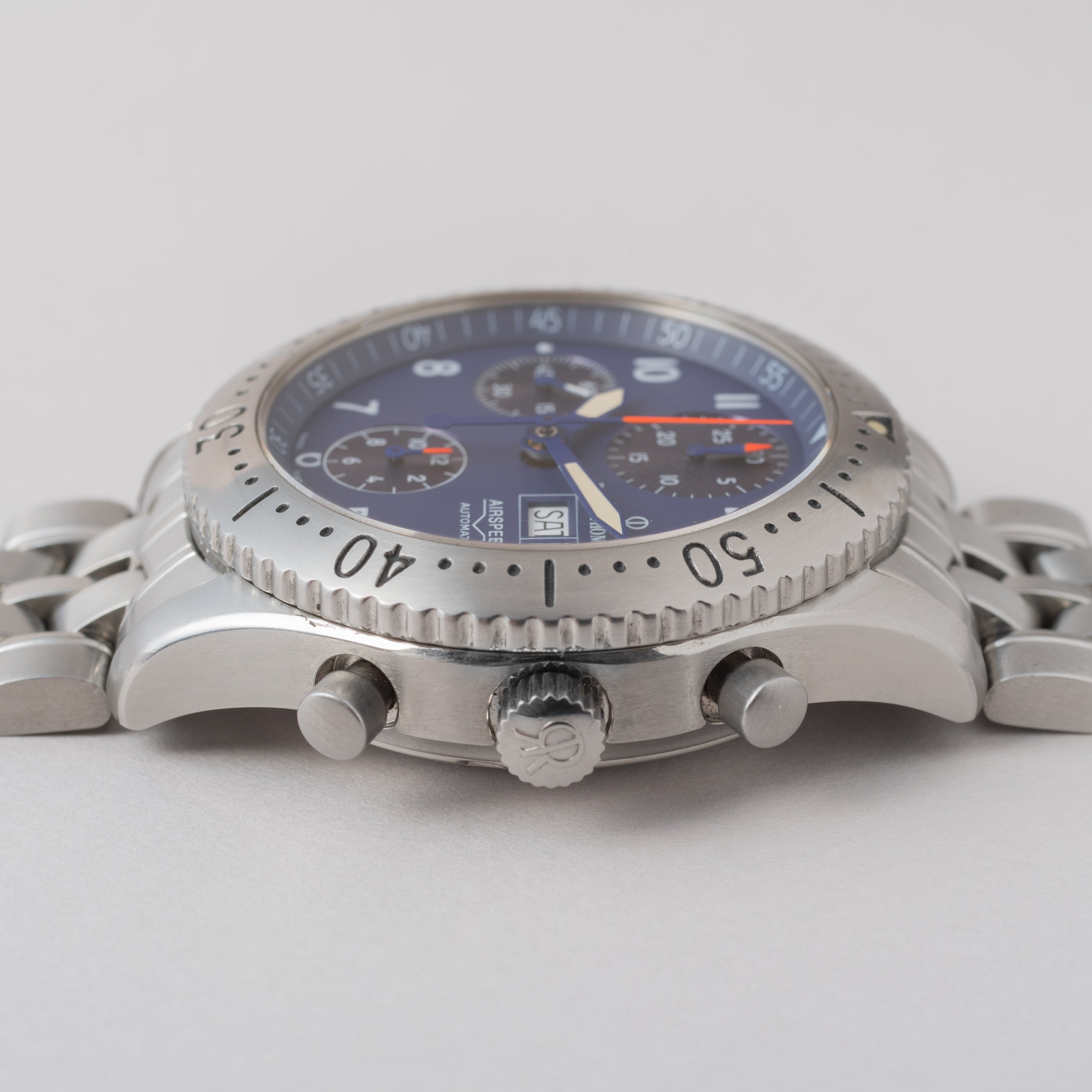 レビュートーメン エアスピード 1990年代製 バルジュー7750 パイロットウオッチ