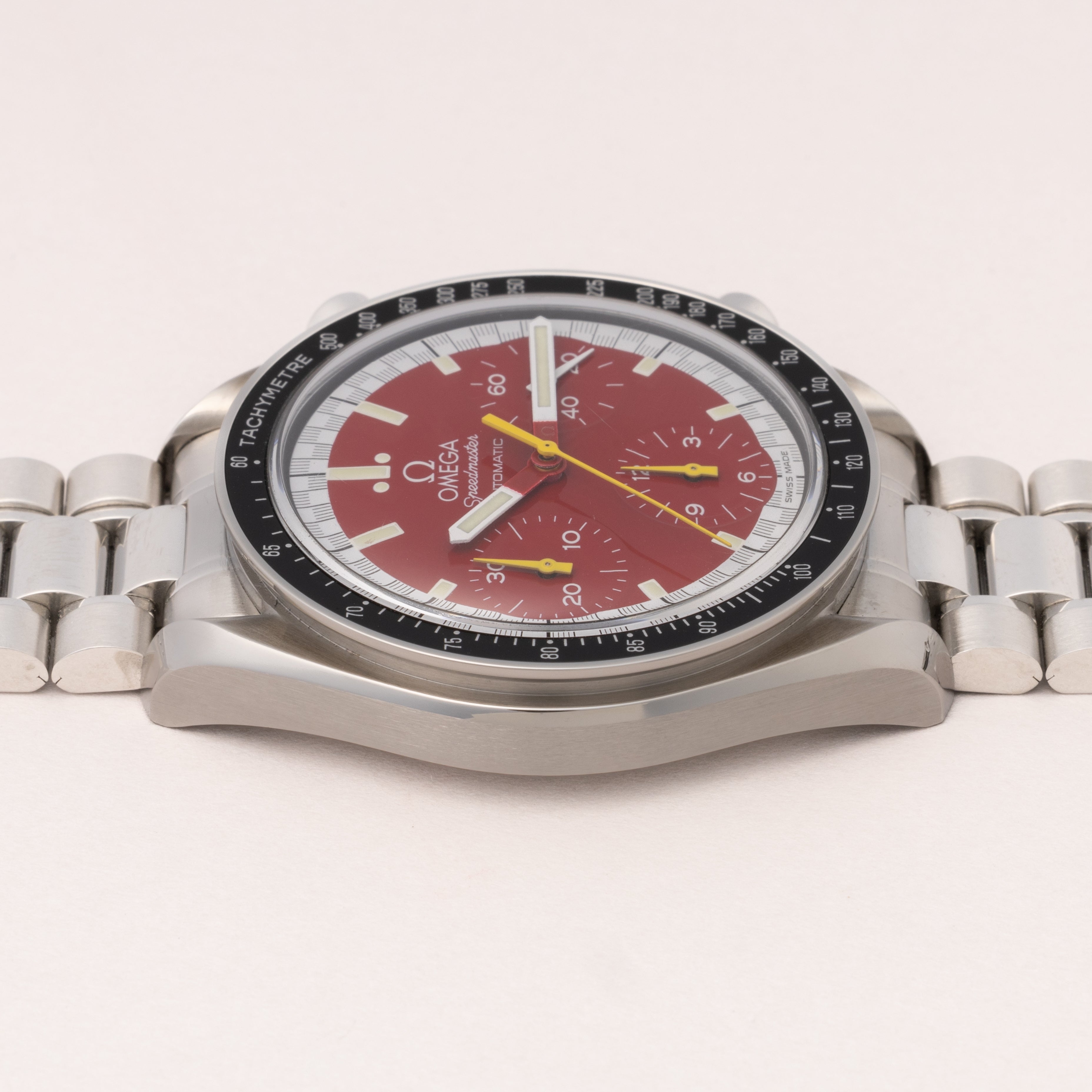 オメガ スピードマスター 1999年製 シューマッハ レッドダイヤル 箱、ギャラ付き