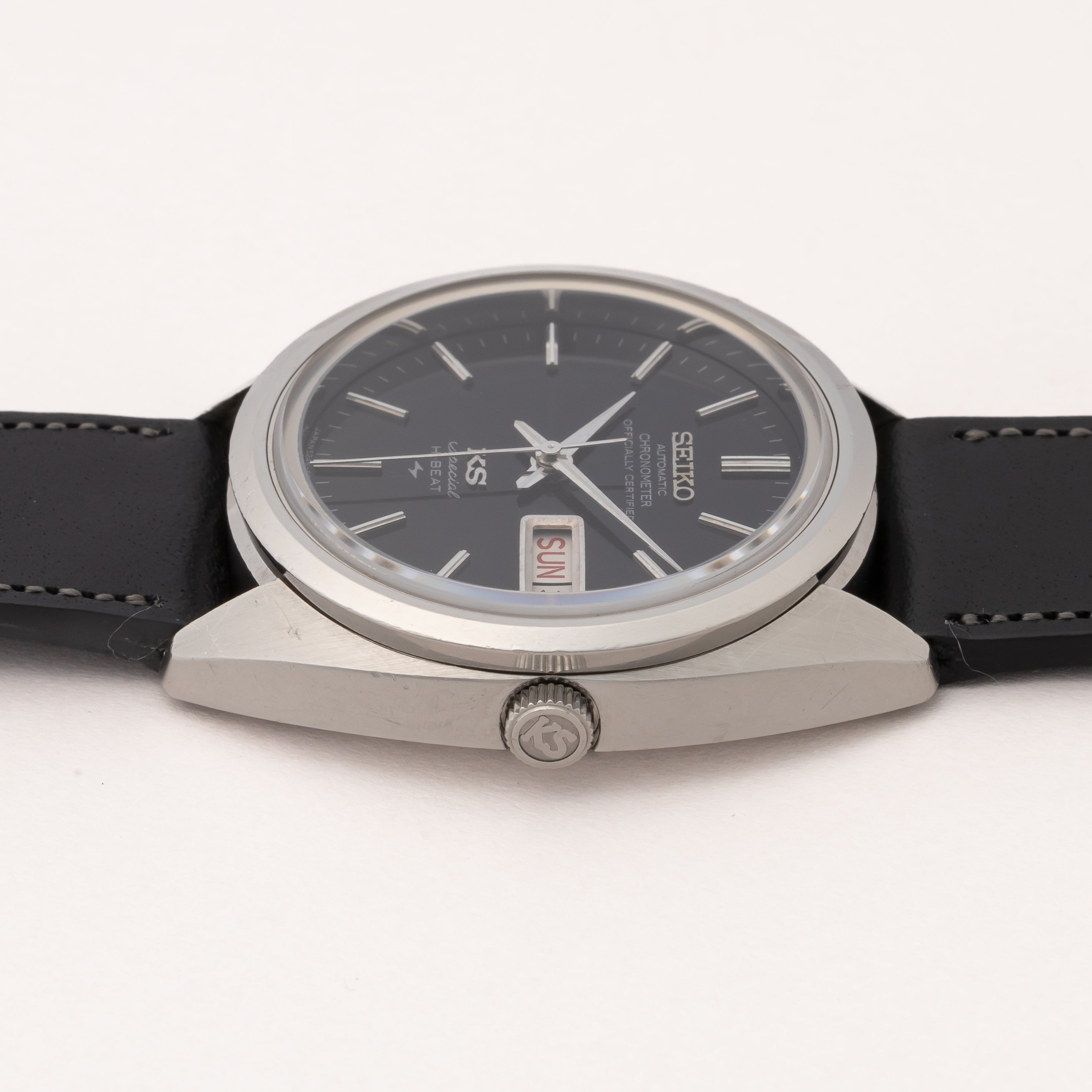 キングセイコー クロノメーター 52KS 1971年製 Ref.5246-8000 ワンピースケース ブラックダイヤル デイデイト