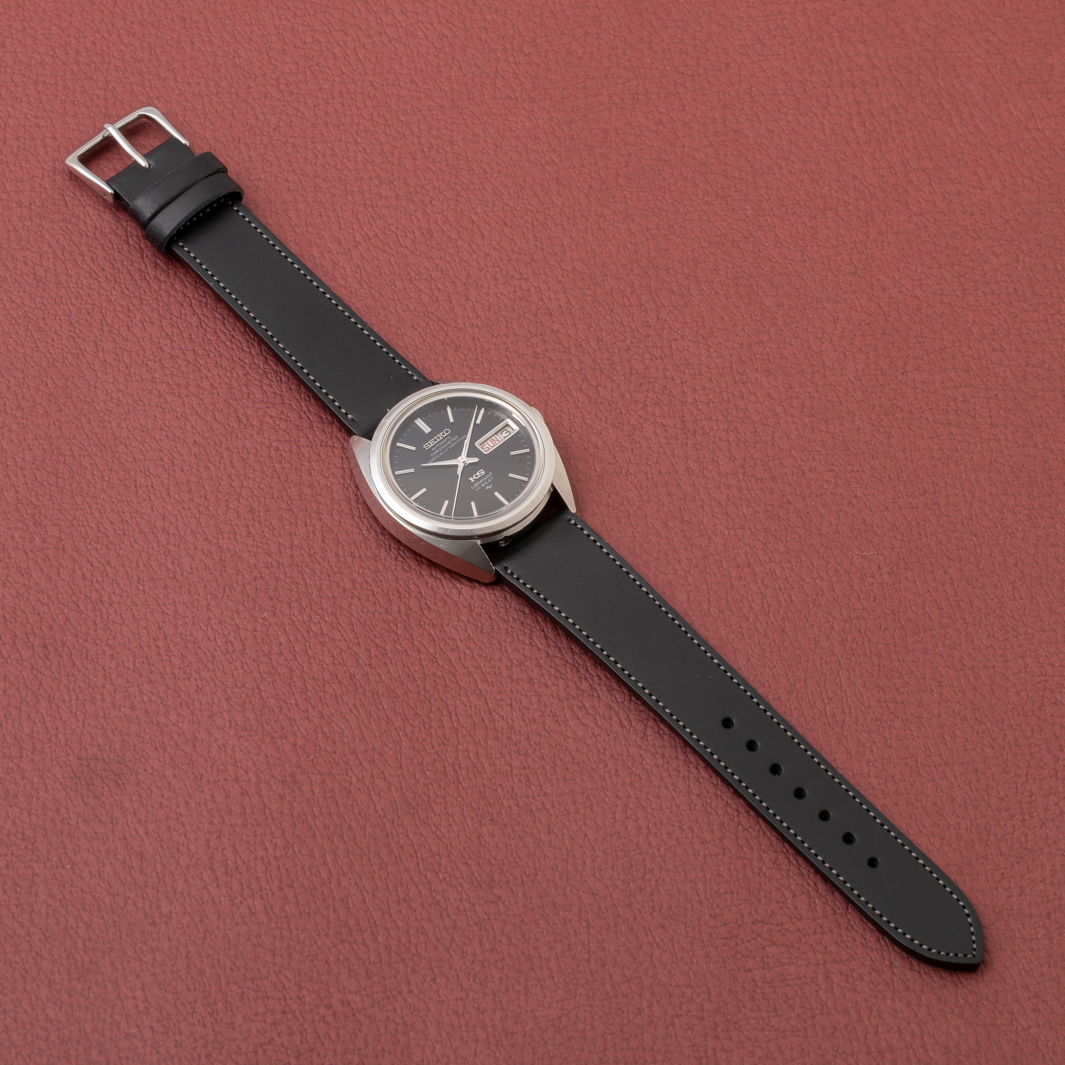 キングセイコー クロノメーター 52KS 1971年製 Ref.5246-8000 ワンピースケース ブラックダイヤル デイデイト