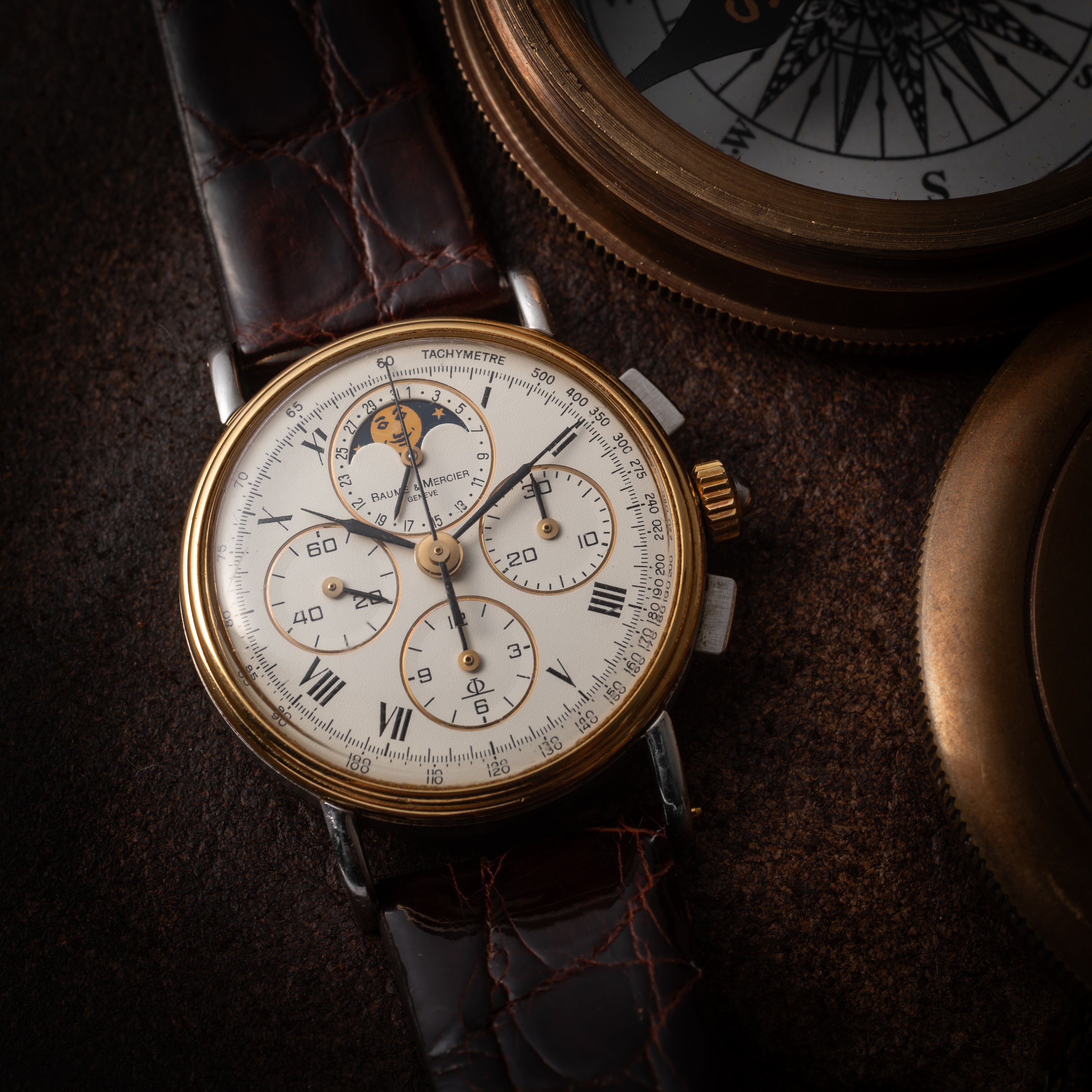 ボーム&メルシエ カレンダームーンフェイズクロノグラフ コンビ 1990年代製