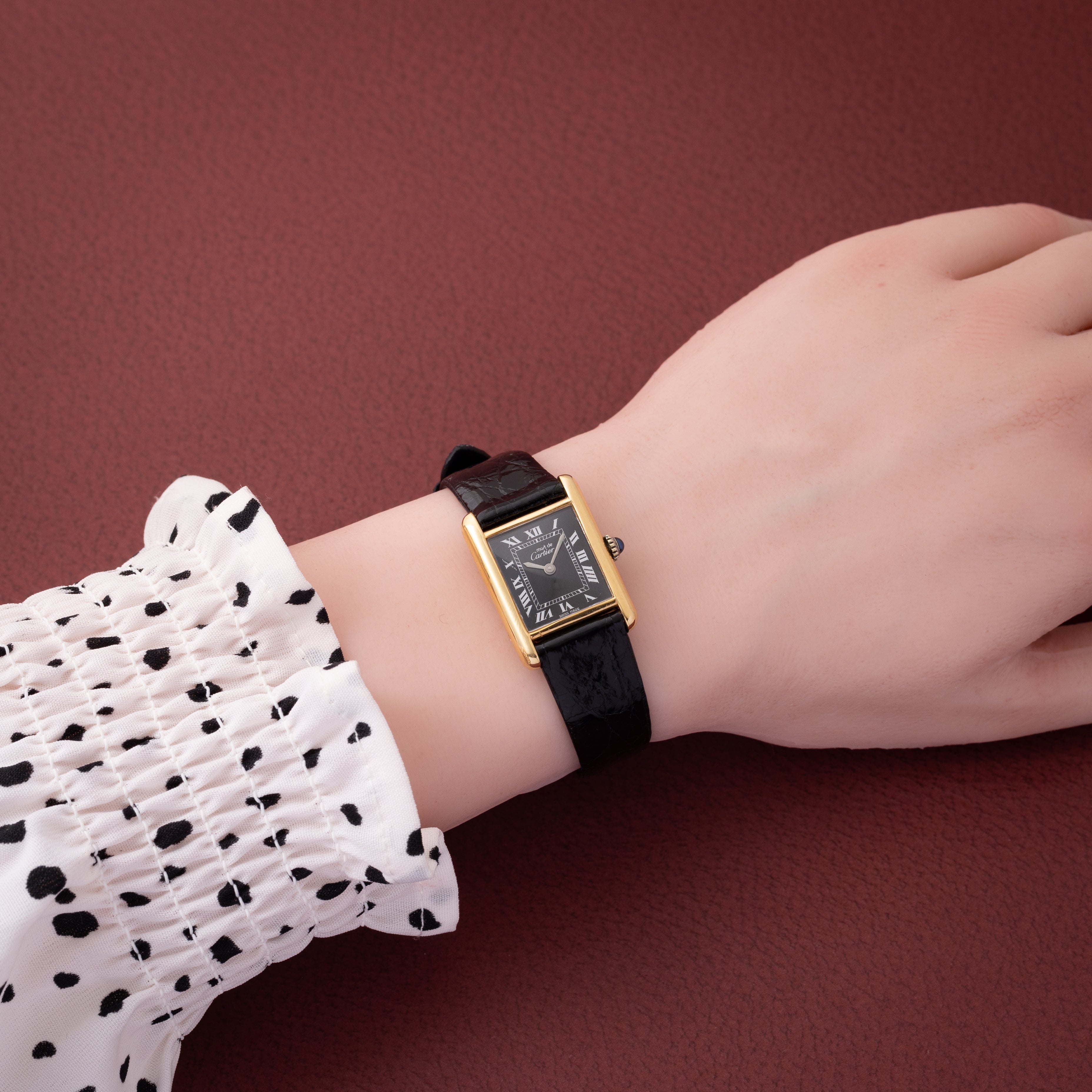 カルティエ マストタンク SMサイズ ブラックローマンダイヤル 1980年代